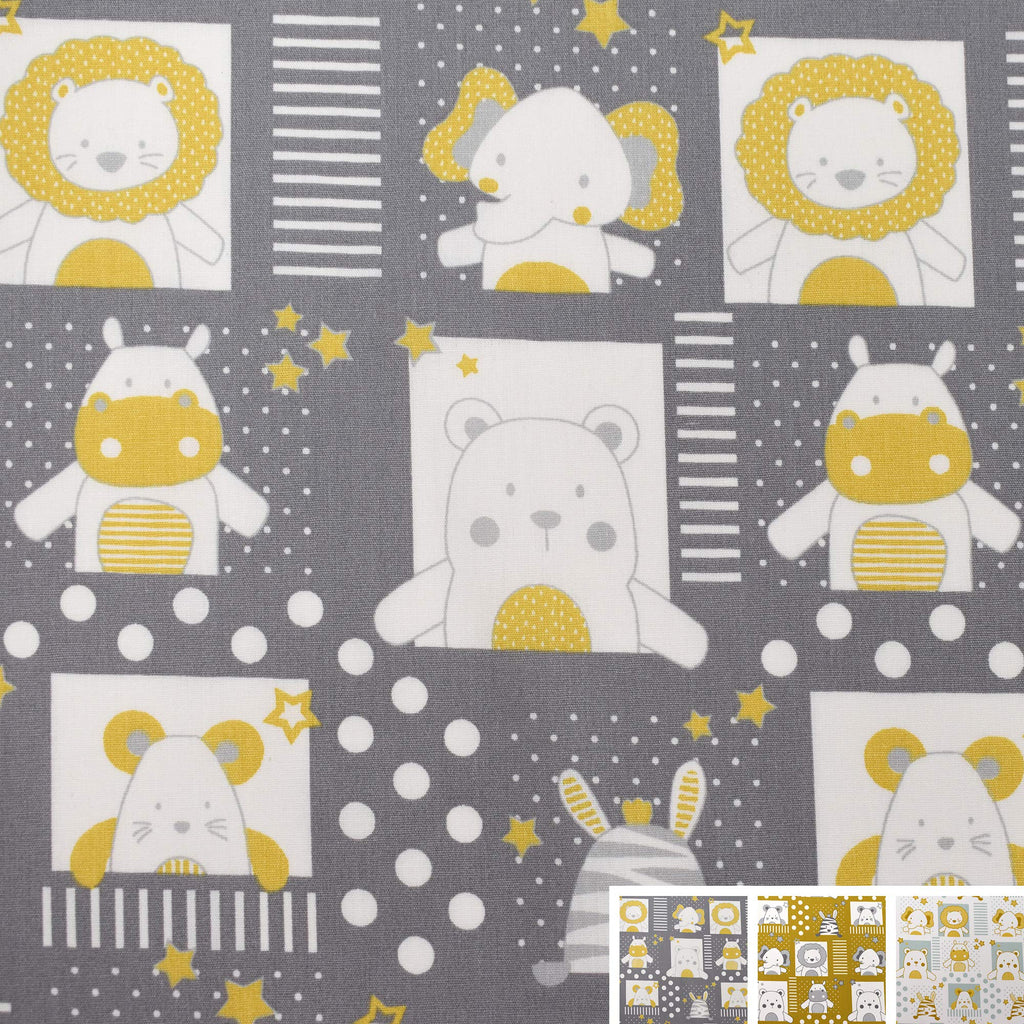 MAGAM-Stoffe Tier Portrait Baumwollstoff Oeko-Tex Meterware 50cm (02. Senf)