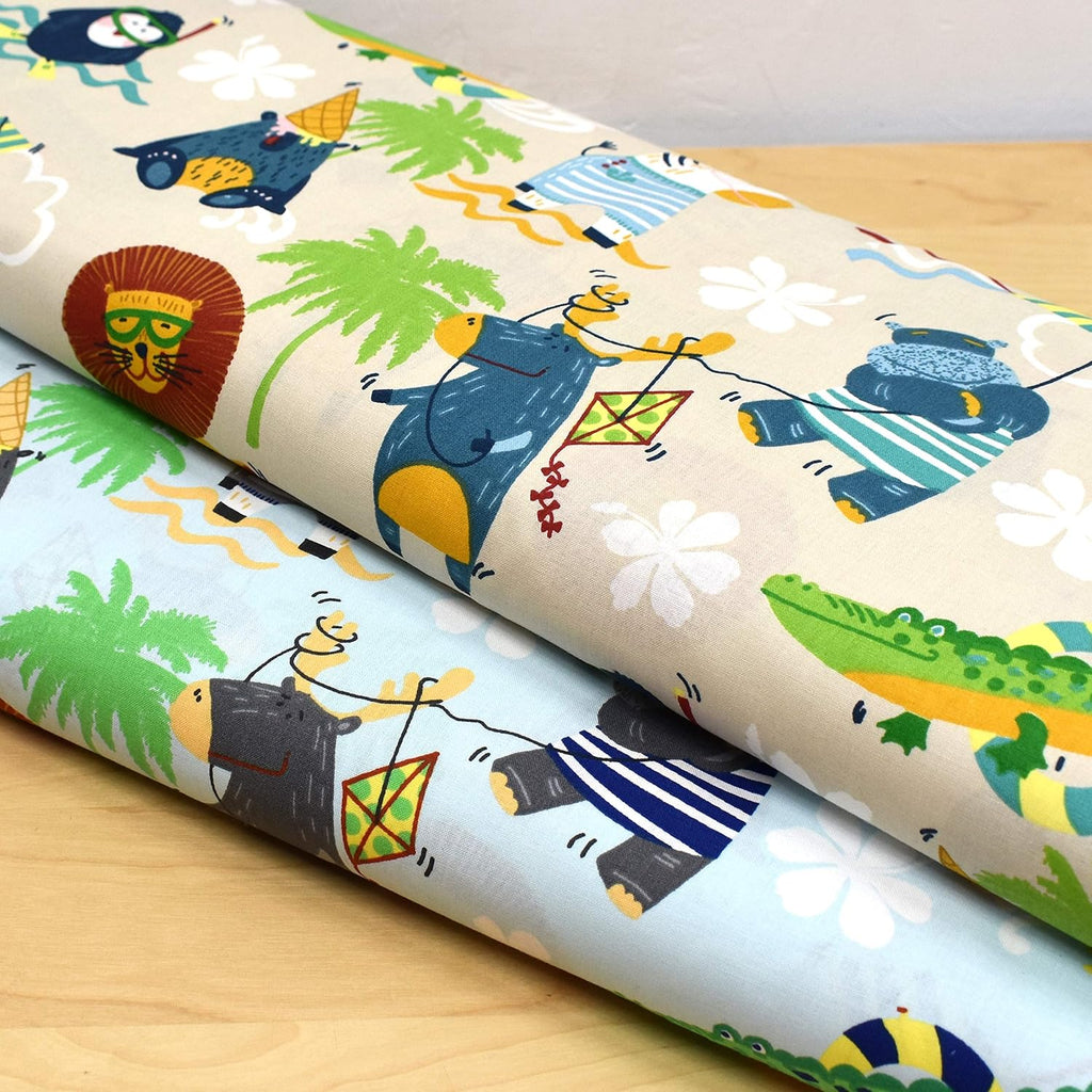 MAGAM-Stoffe Club Party Kinderstoff Oeko-Tex Meterware 50cm (Baumwolle beige)