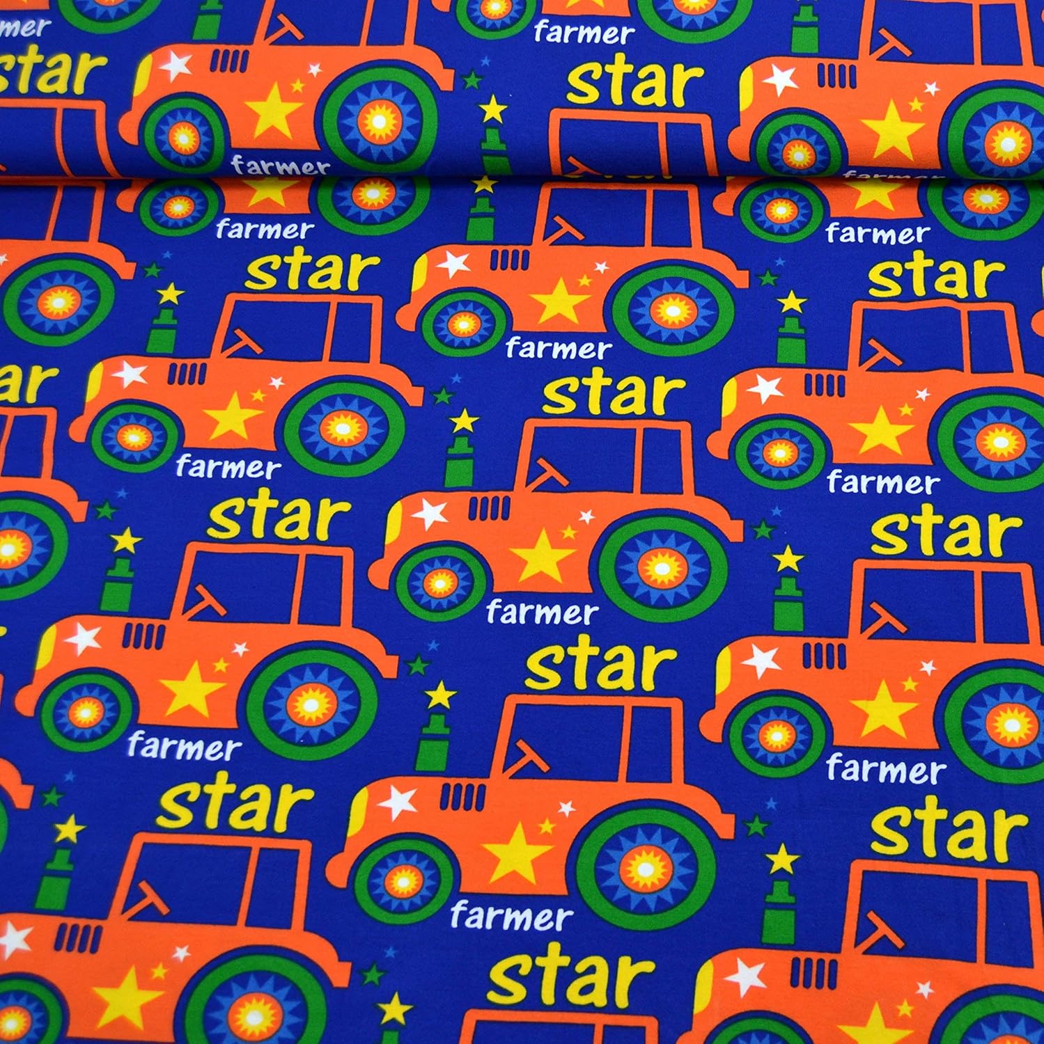 MAGAM-Stoffe Farmer-Star Jersey Kinder Stoff Bio Meterware 50cm