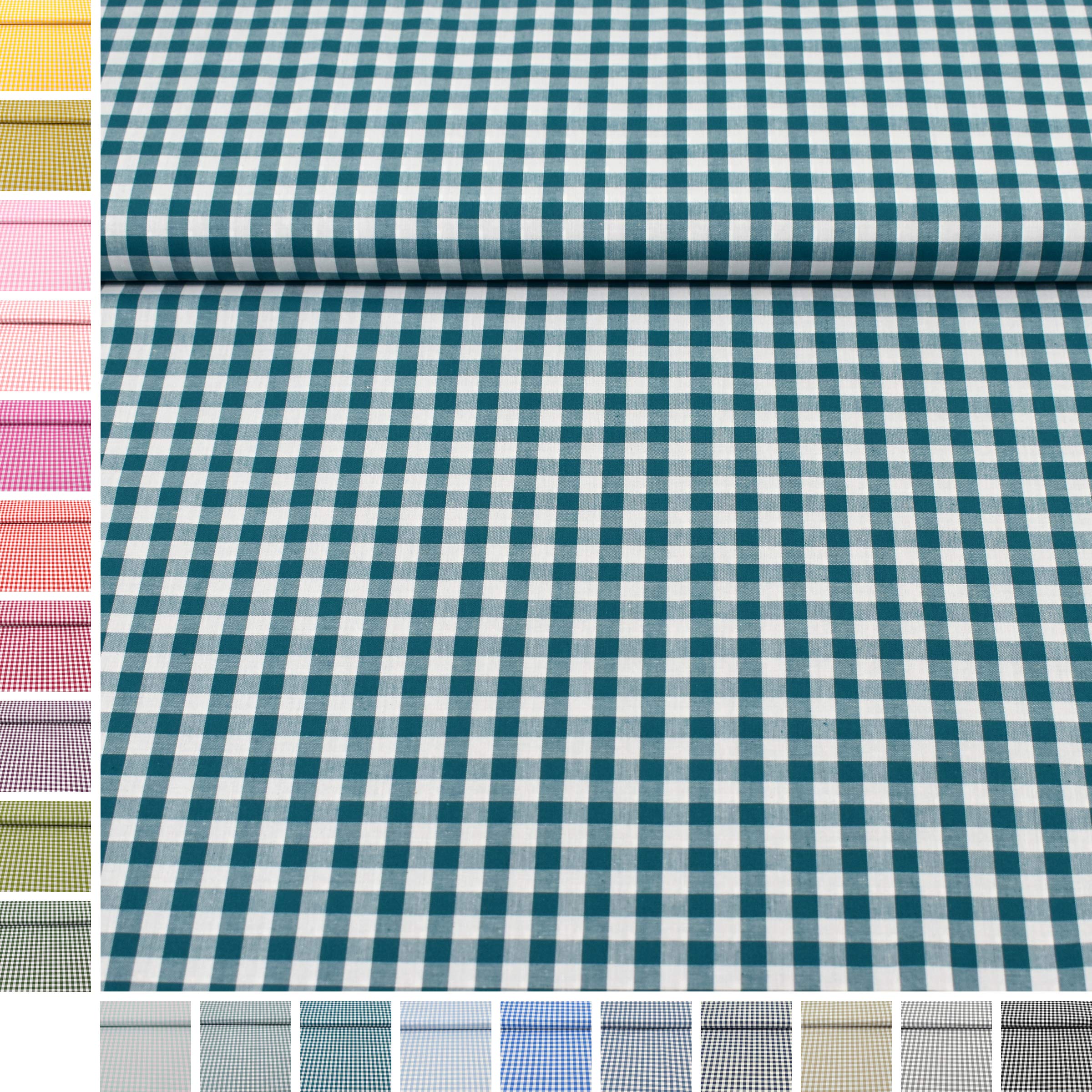 MAGAM-Stoffe Mona Vichy-Karo groß Baumwollstoff Oeko-Tex Meterware 50cm (20. Schwarz)