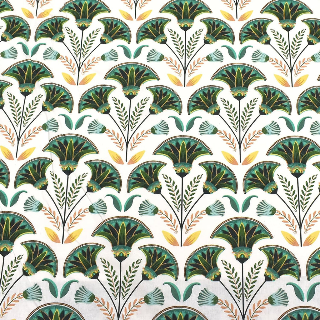 MAGAM-Stoffe Florenz Baumwollstoff aus Frankreich OEKO-TEX Meterware ab 50cm (Grün)