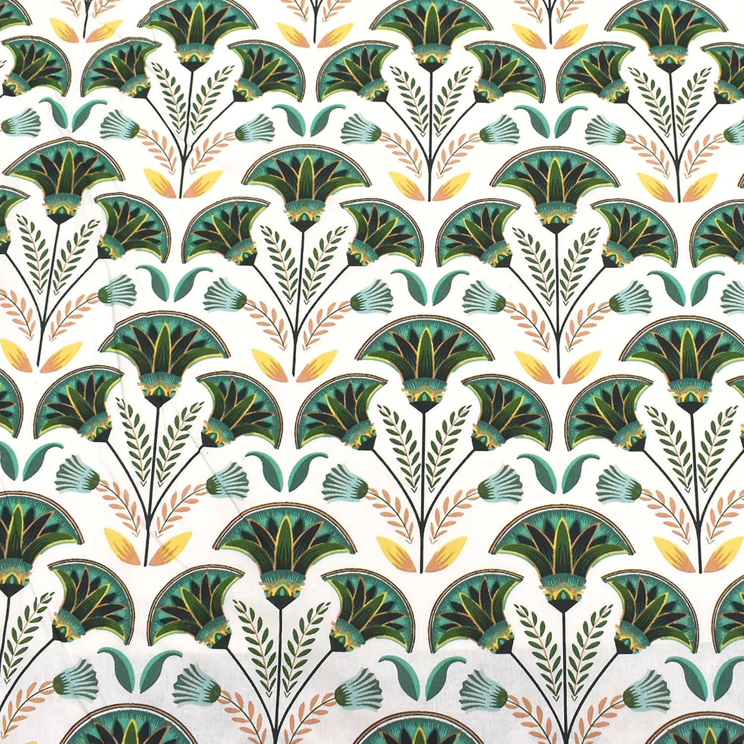 MAGAM-Stoffe Florenz Baumwollstoff aus Frankreich OEKO-TEX Meterware ab 50cm (Grün)