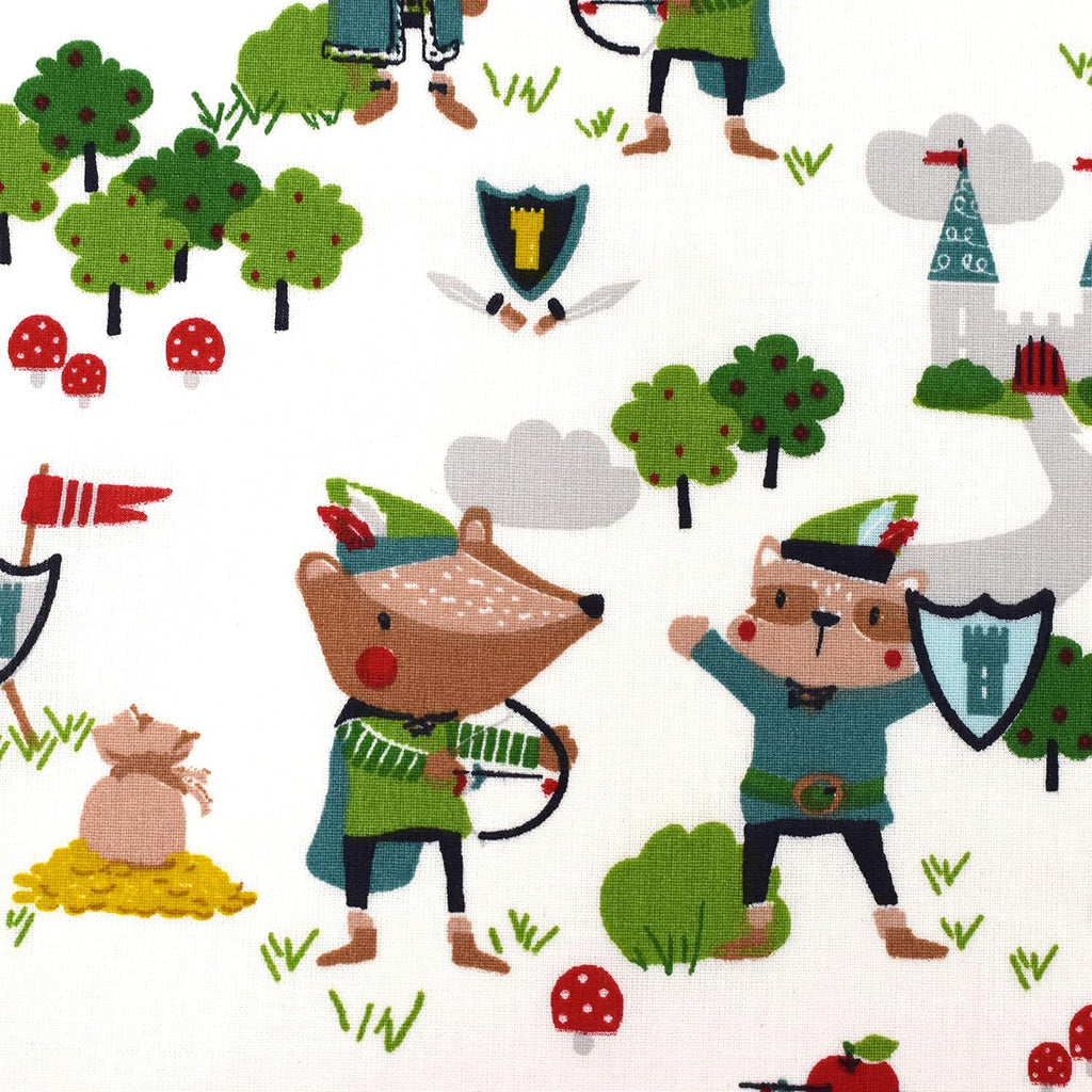 MAGAM-Stoffe Robin Wood Kinder Stoff Oeko-Tex Meterware 50cm (01. Baumwolle)