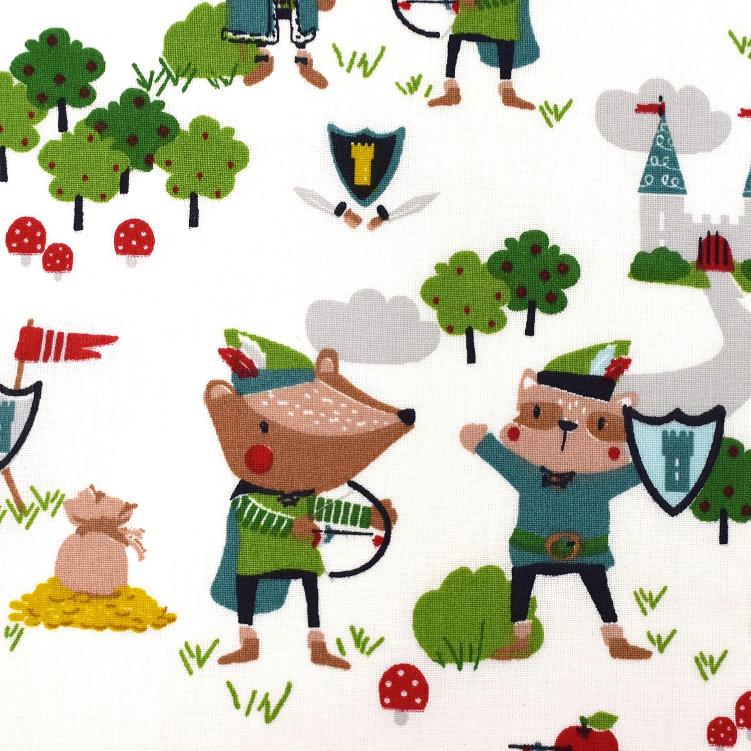 MAGAM-Stoffe Robin Wood Kinder Stoff Oeko-Tex Meterware 50cm (01. Baumwolle)