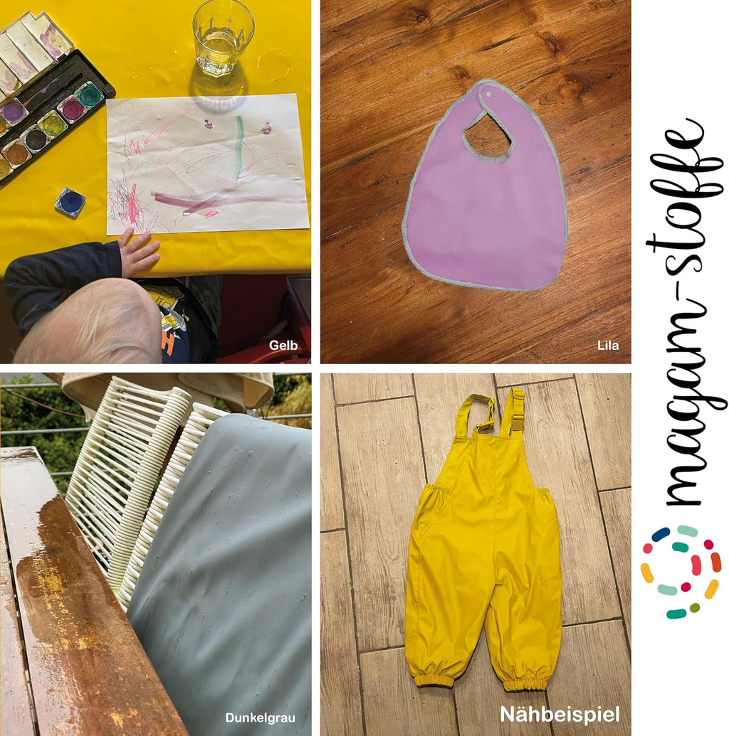 MAGAM-Stoffe Heike Regen Regenbekleidung-Stoff uni Meterware 50cm (03. Fuchsia pink)