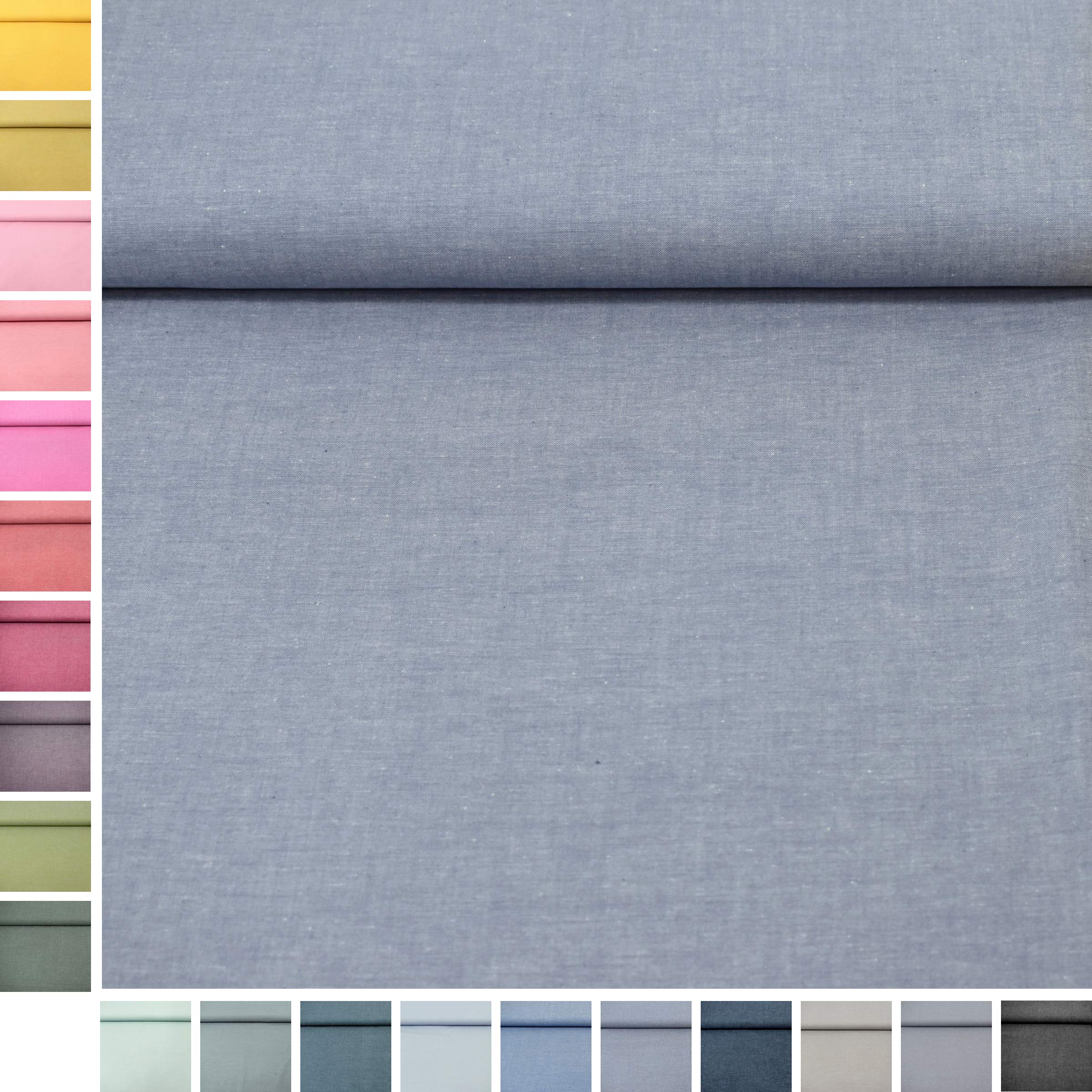 MAGAM-Stoffe Mona Uni Kinder Baumwollstoff Oeko-Tex Meterware 50cm (20. Schwarz)