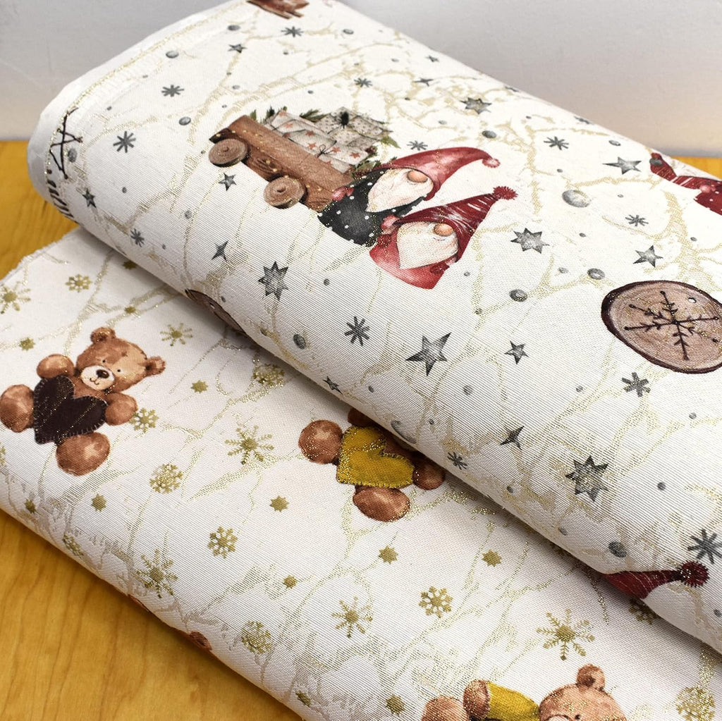 MAGAM-Stoffe Bisou Jacquard Dekostoff Oeko-Tex Meterware 50cm (Zwerge)