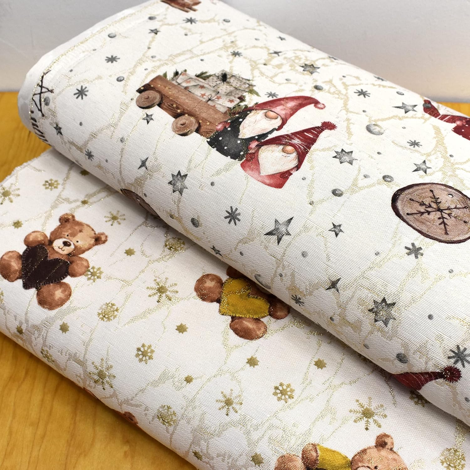 MAGAM-Stoffe Bisou Jacquard Dekostoff Oeko-Tex Meterware 50cm (Zwerge)