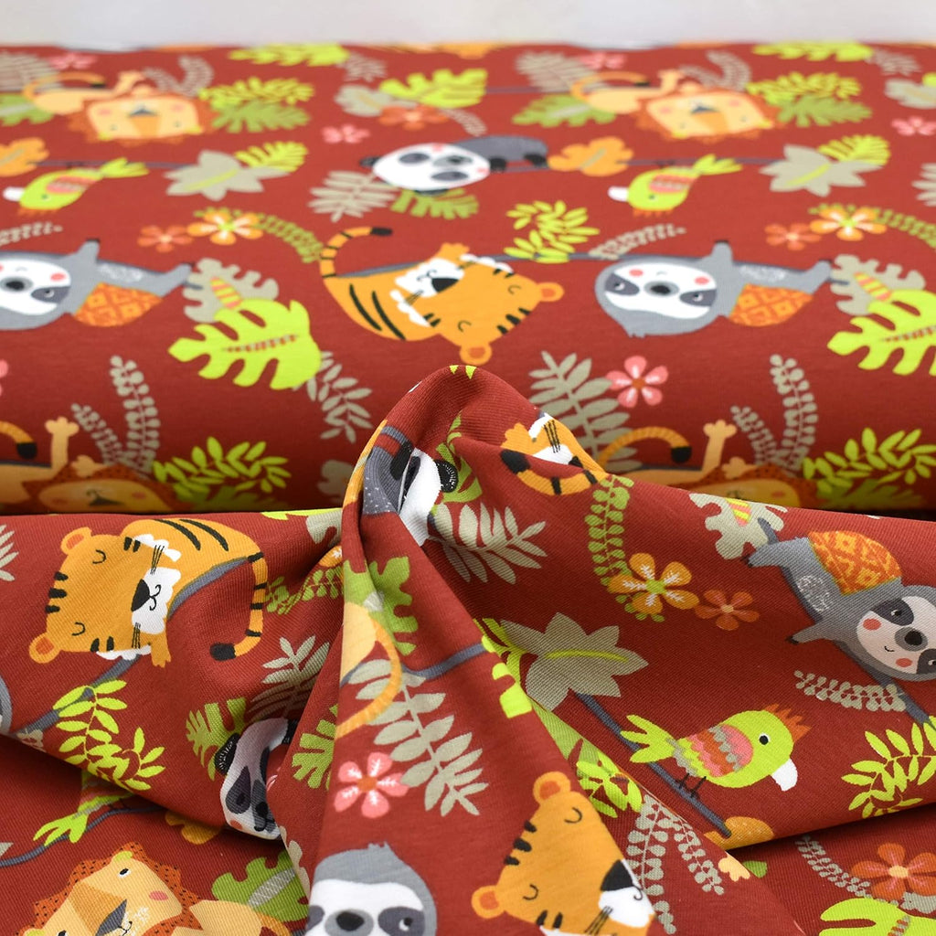 MAGAM-Stoffe Abhängen Kinder Stoff Oeko-Tex Meterware 50cm (02. Jersey Rost)