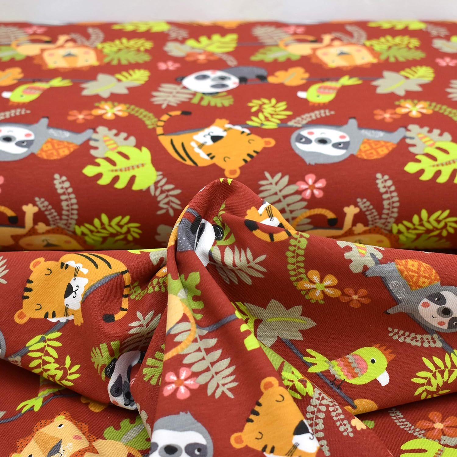 MAGAM-Stoffe Abhängen Kinder Stoff Oeko-Tex Meterware 50cm (02. Jersey Rost)