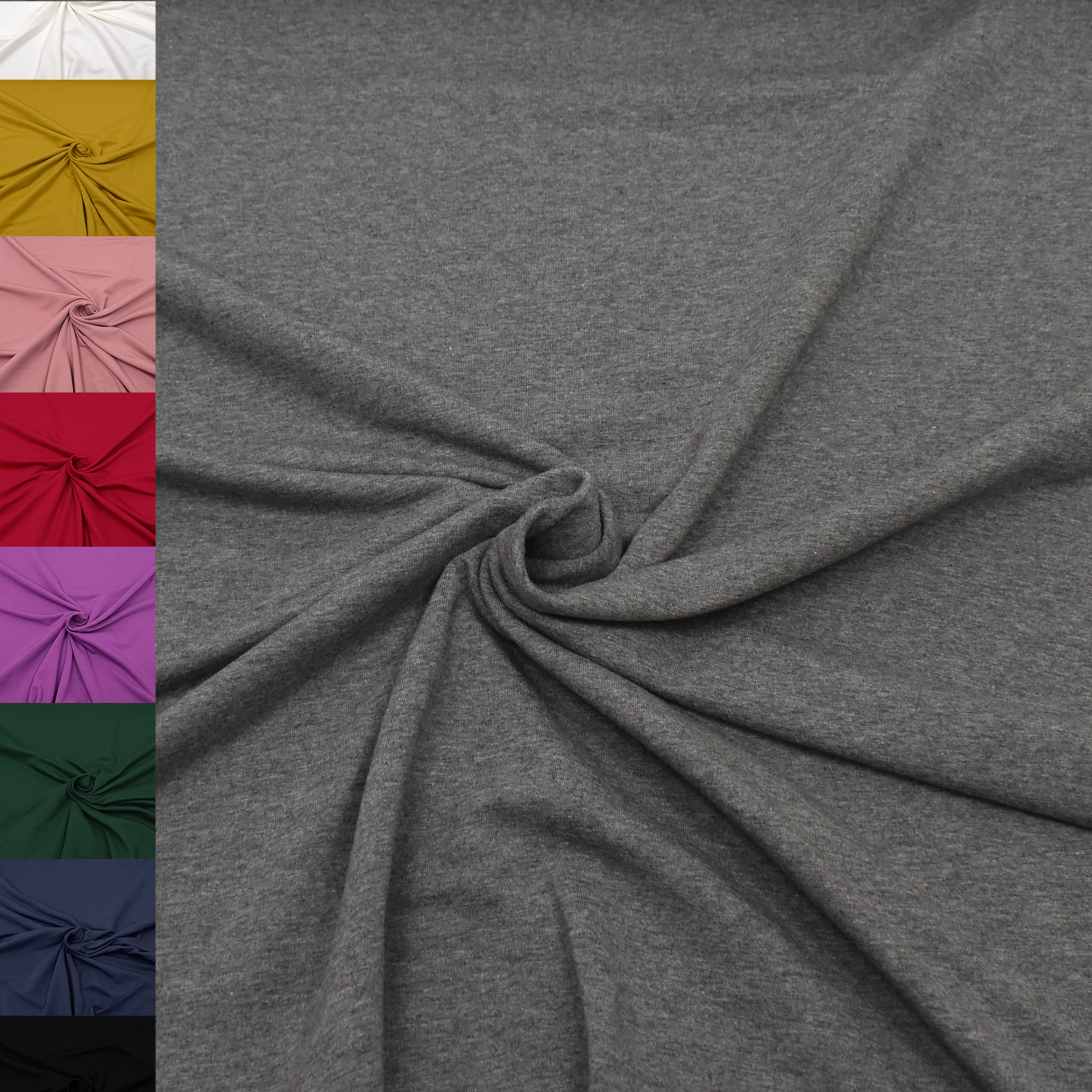 MAGAM-Stoffe Theo French Terry uni Sweat Stoff Oeko-Tex Meterware 50cm (26. Beige)