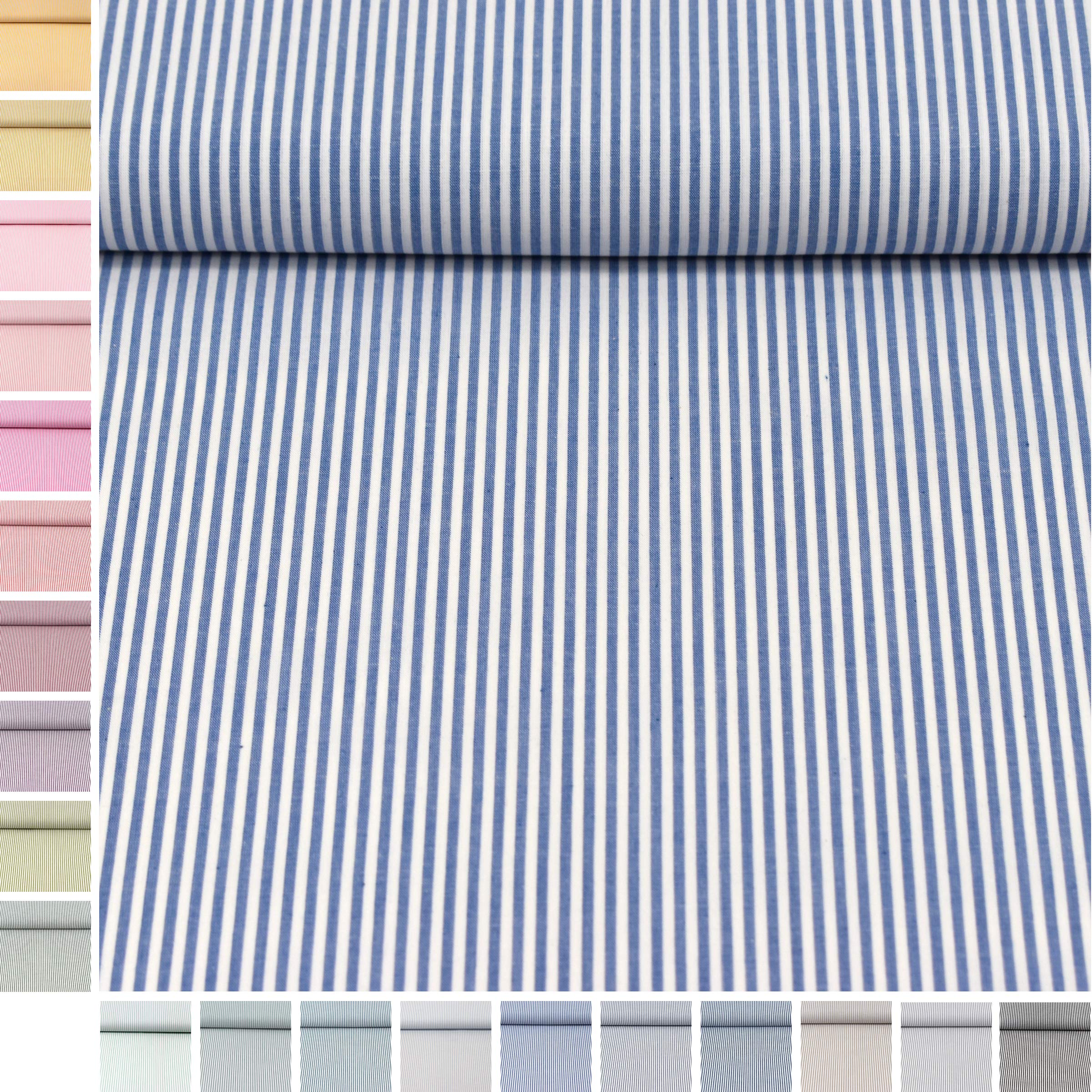 MAGAM-Stoffe Mona Streifen Kinder Baumwollstoff Oeko-Tex Meterware 50cm (20. Schwarz)