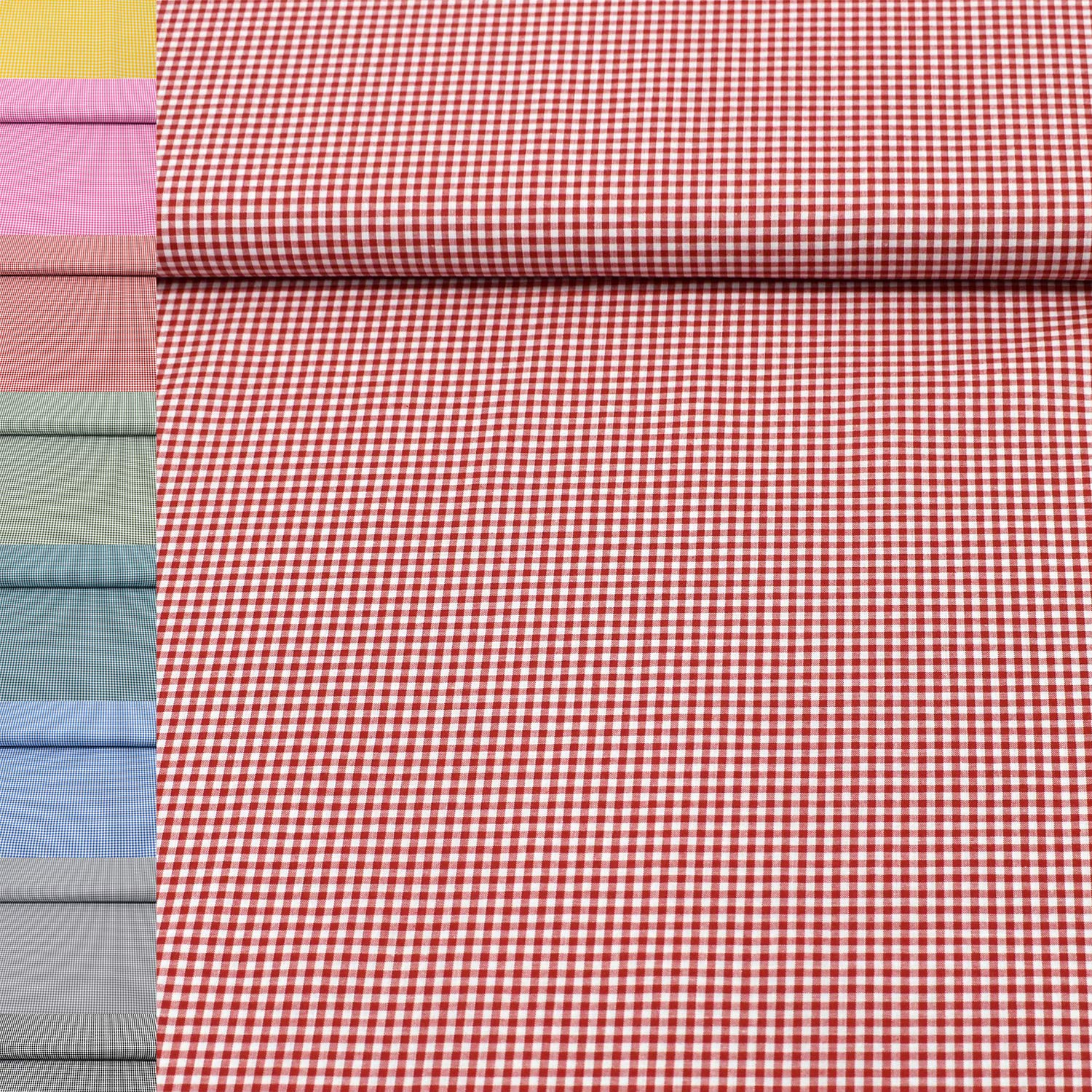 MAGAM-Stoffe Mona Vichy-Karo klein Baumwollstoff Oeko-Tex Meterware 50cm (20. Schwarz)