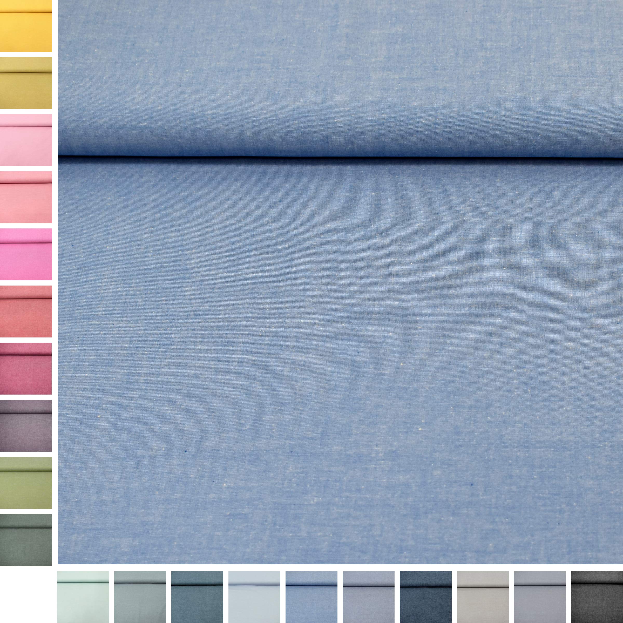 MAGAM-Stoffe Mona Uni Kinder Baumwollstoff Oeko-Tex Meterware 50cm (20. Schwarz)