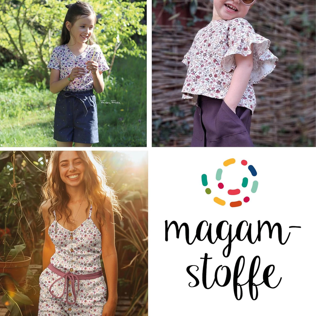 MAGAM-Stoffe Fiona Rippen Jersey Mode Stoff aus Niederlande Meterware 50cm (Lila)