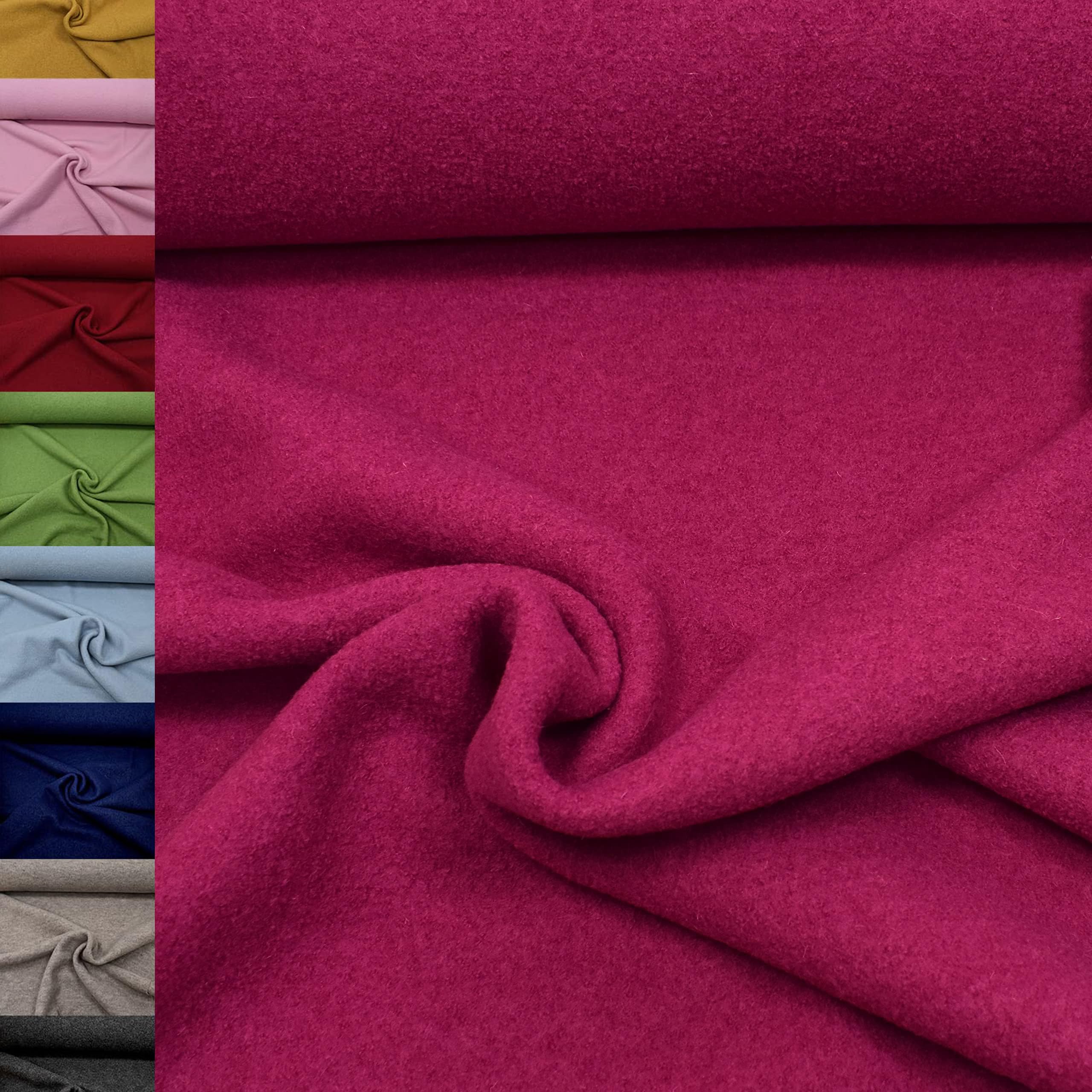 MAGAM-Stoffe Walkloden Wollstoff 100% reine Schurwolle Meterware 50cm (11. Grün)