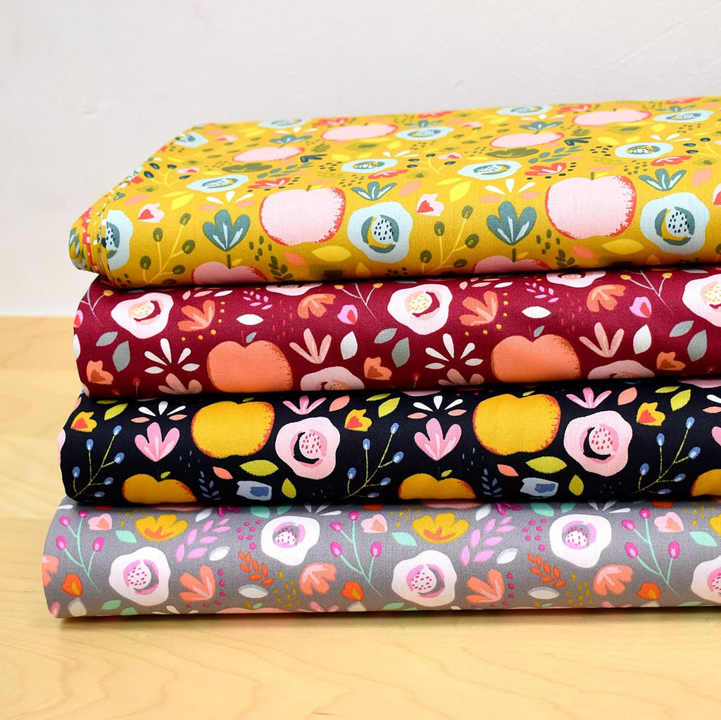 MAGAM-Stoffe Obst-Garten Baumwollstoff Kinderstoff 100% Baumwolle Oeko-Tex Meterware 50cm (Grau)