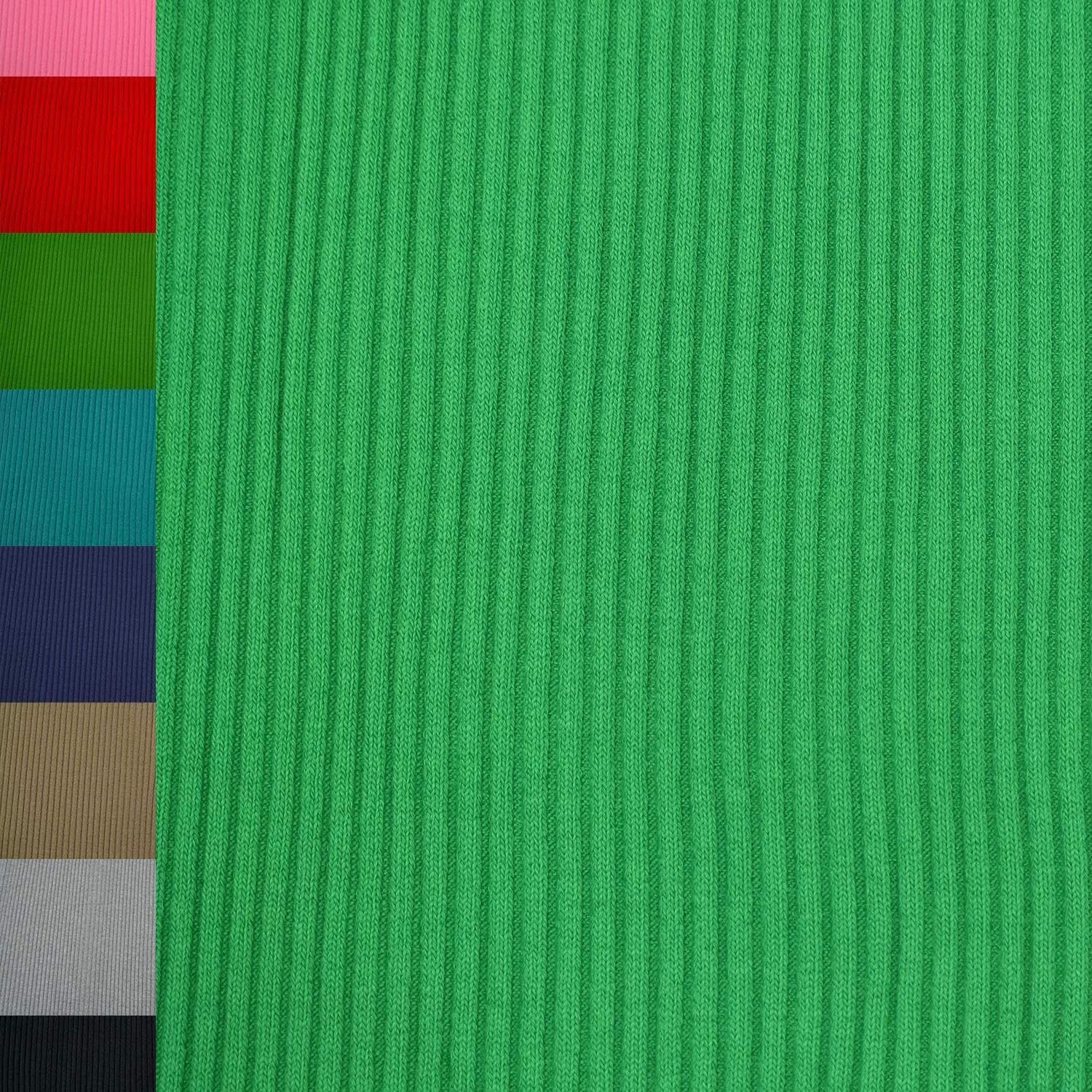 MAGAM-Stoffe Charly Schwerer Bündchenstoff Grobstrick uni Oeko-Tex Meterware 50cm (04. Gras-Grün)