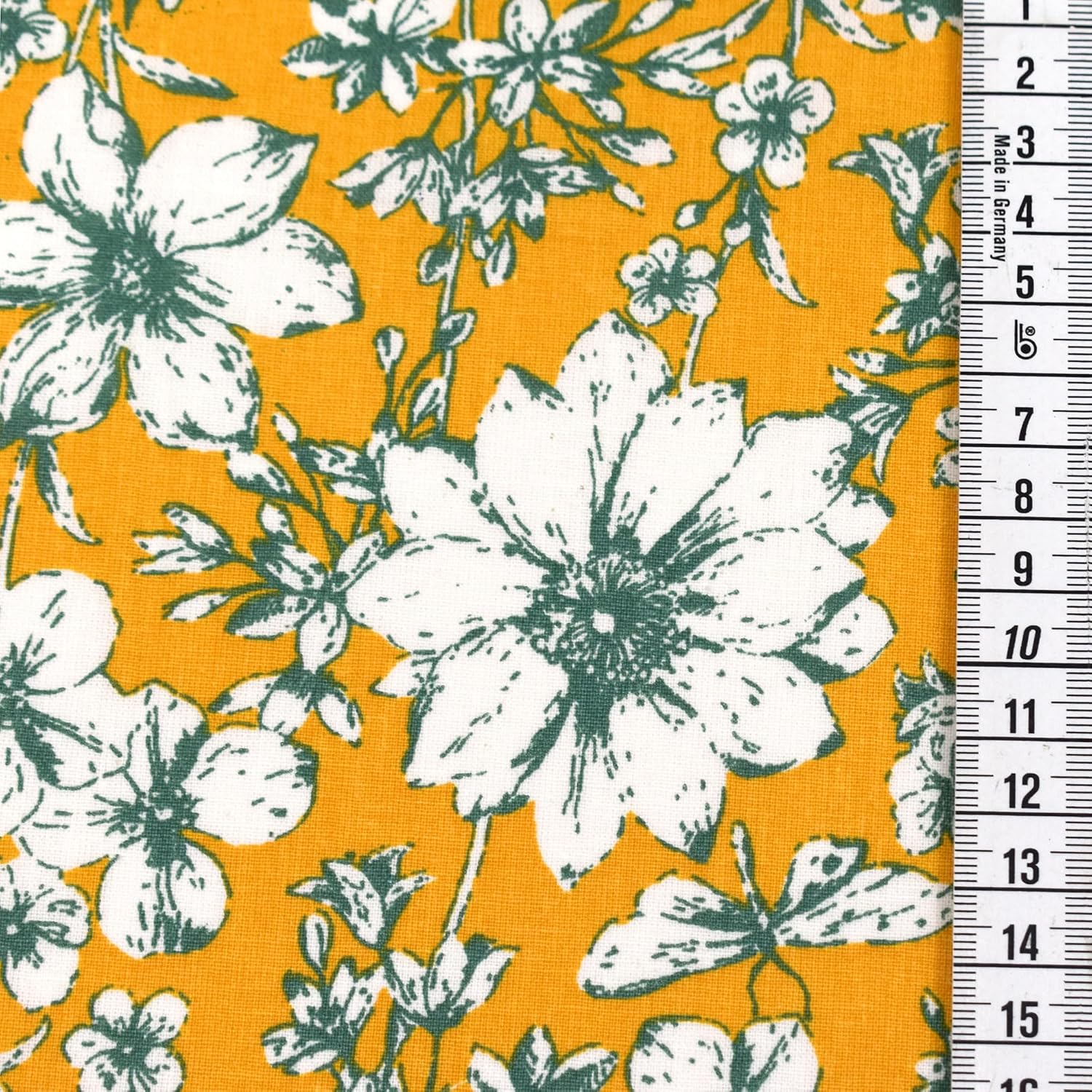 MAGAM-Stoffe Alya Baumwollstoff aus Frankreich OEKO-TEX Meterware ab 50cm (Gelb)