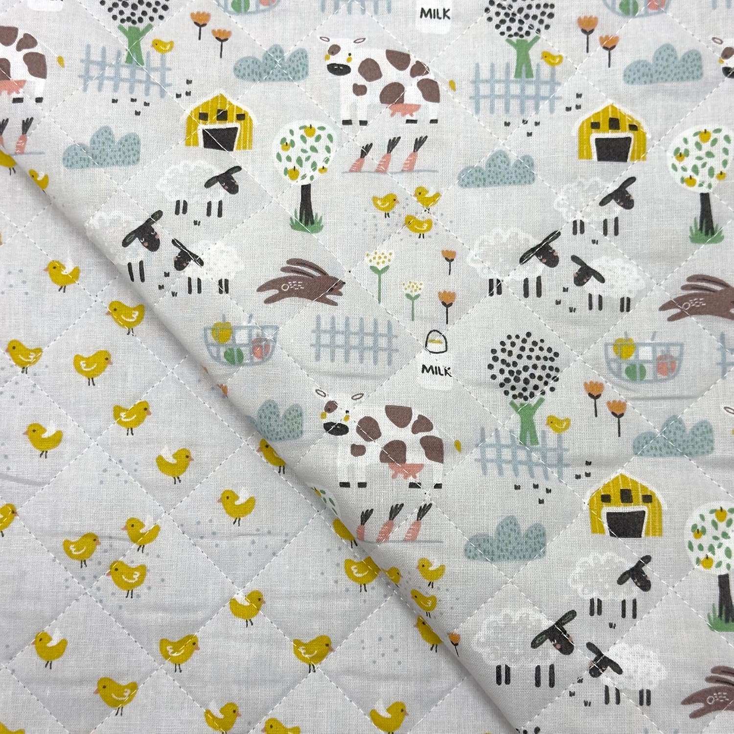 MAGAM-Stoffe Alma Steppstoff Baumwollstoff Oeko-Tex Meterware 50cm (Bauernhof)