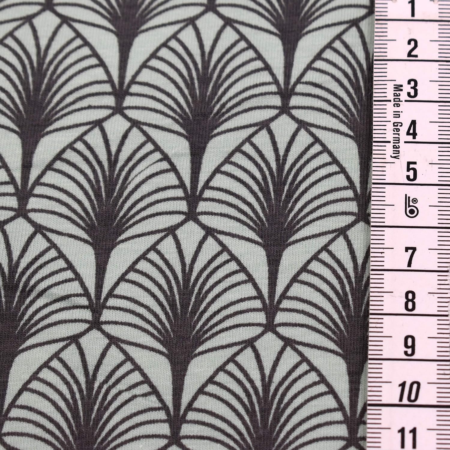 MAGAM-Stoffe Prag Blätter Jersey Stoff Oeko-Tex Meterware 50cm (Mint)