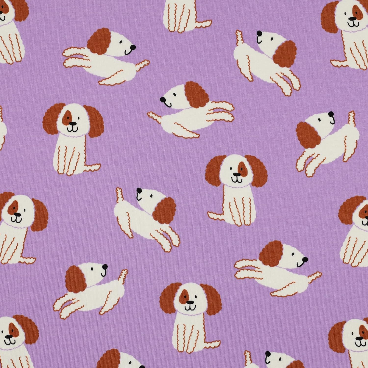 MAGAM-Stoffe Kobi Kinder Sweat Stoff Hunde OEKO-TEX Meterware ab 50cm (Flieder)