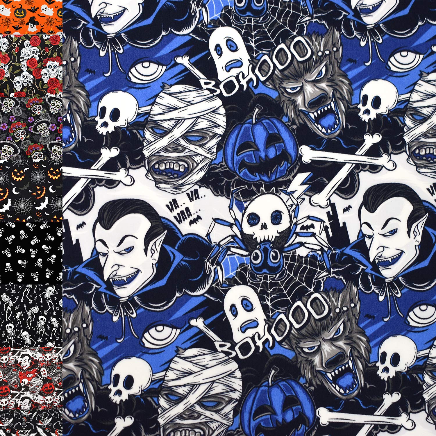 MAGAM-Stoffe Jack Baumwollstoff Popeline Halloween Piraten Skulls Meterware 50cm (Kleine Piraten Totenköpfe)