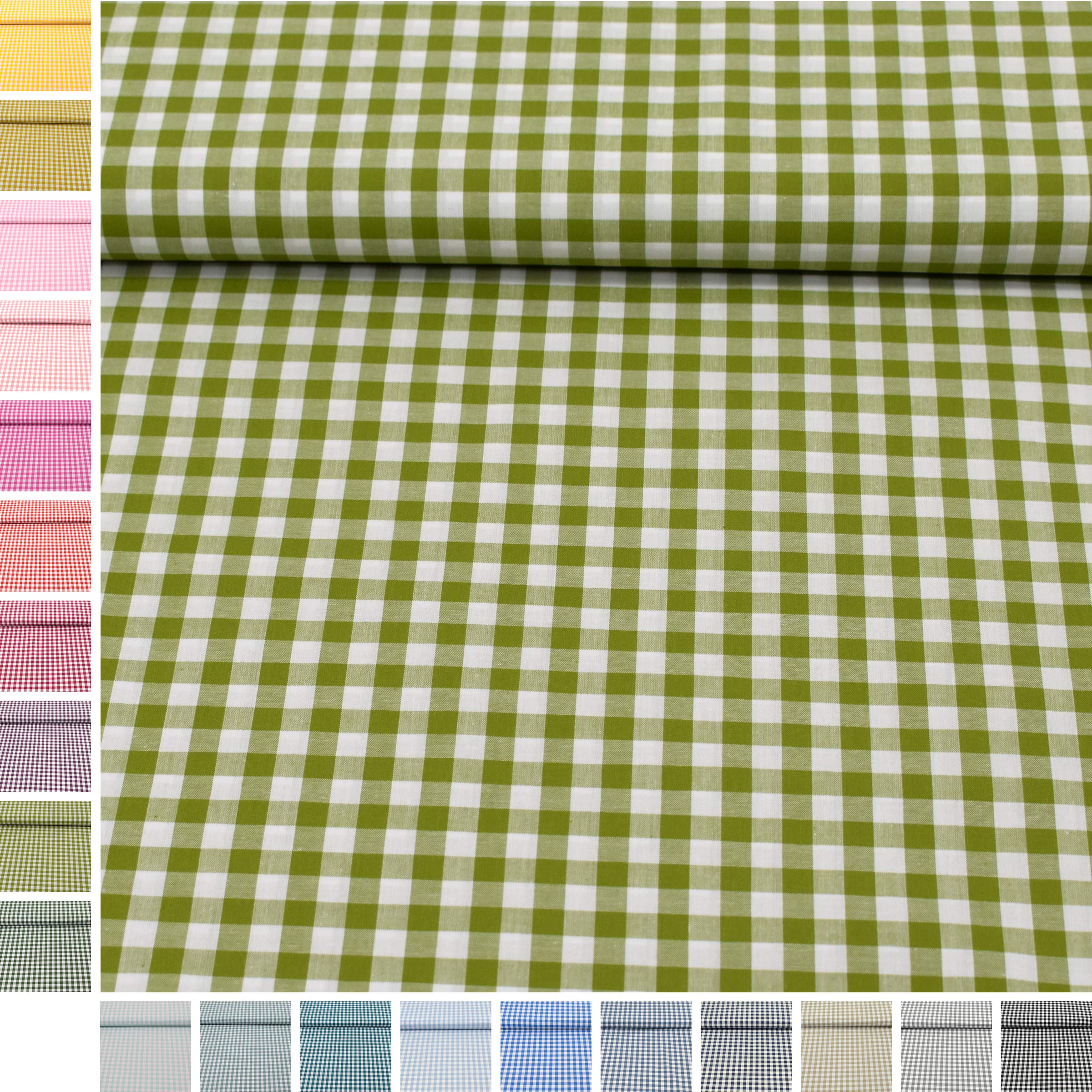 MAGAM-Stoffe Mona Vichy-Karo groß Baumwollstoff Oeko-Tex Meterware 50cm (20. Schwarz)