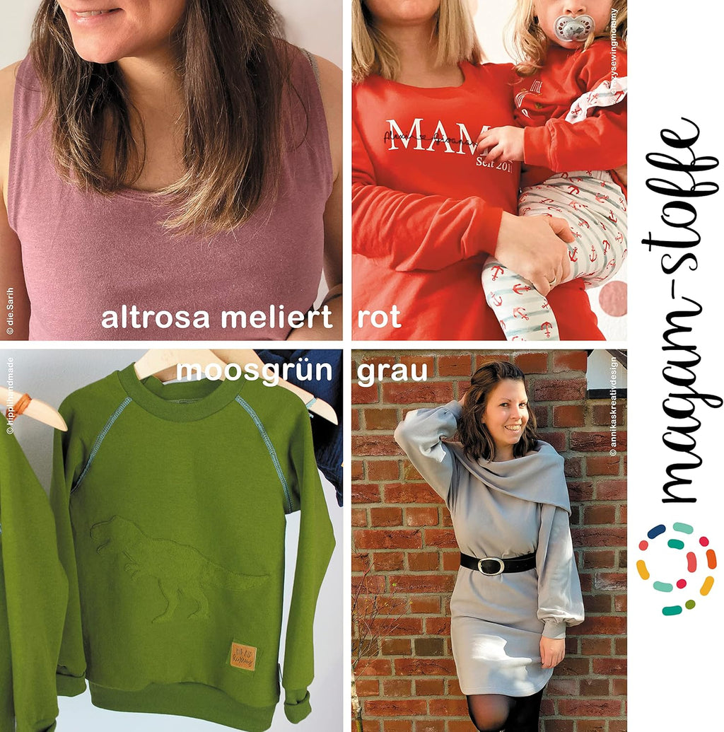 MAGAM-Stoffe Elias Sweatstoff uni innen angeraut und weich Meterware ab 50cm (02. Natur)