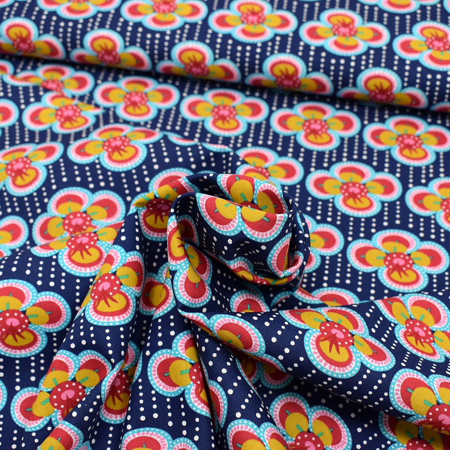 MAGAM-Stoffe Hana Blume Baumwollstoff Oeko-Tex Meterware 50cm