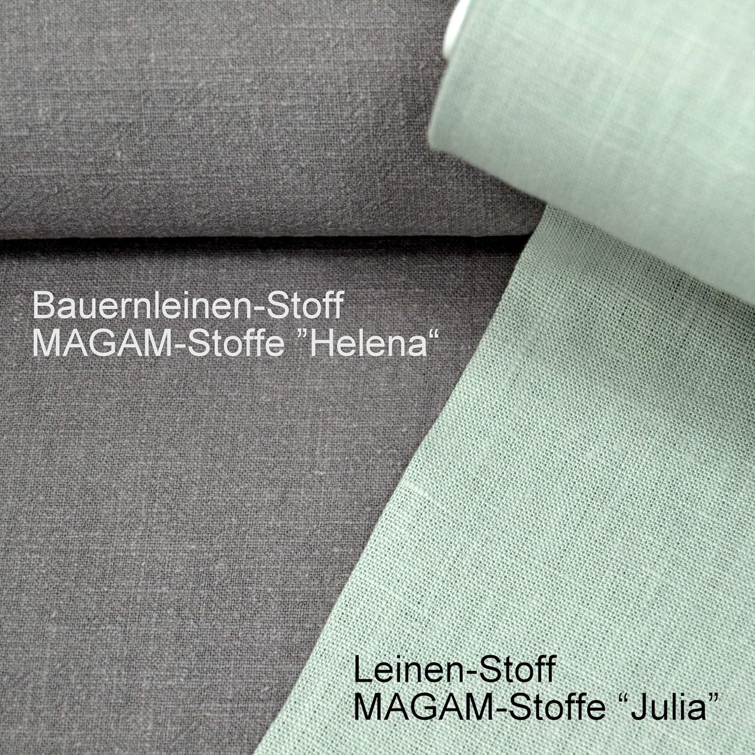 MAGAM-Stoffe Helena Bauernleinen 100% Leinen Stoff Uni Oeko-Tex Meterware 50cm (13. Schwarz)
