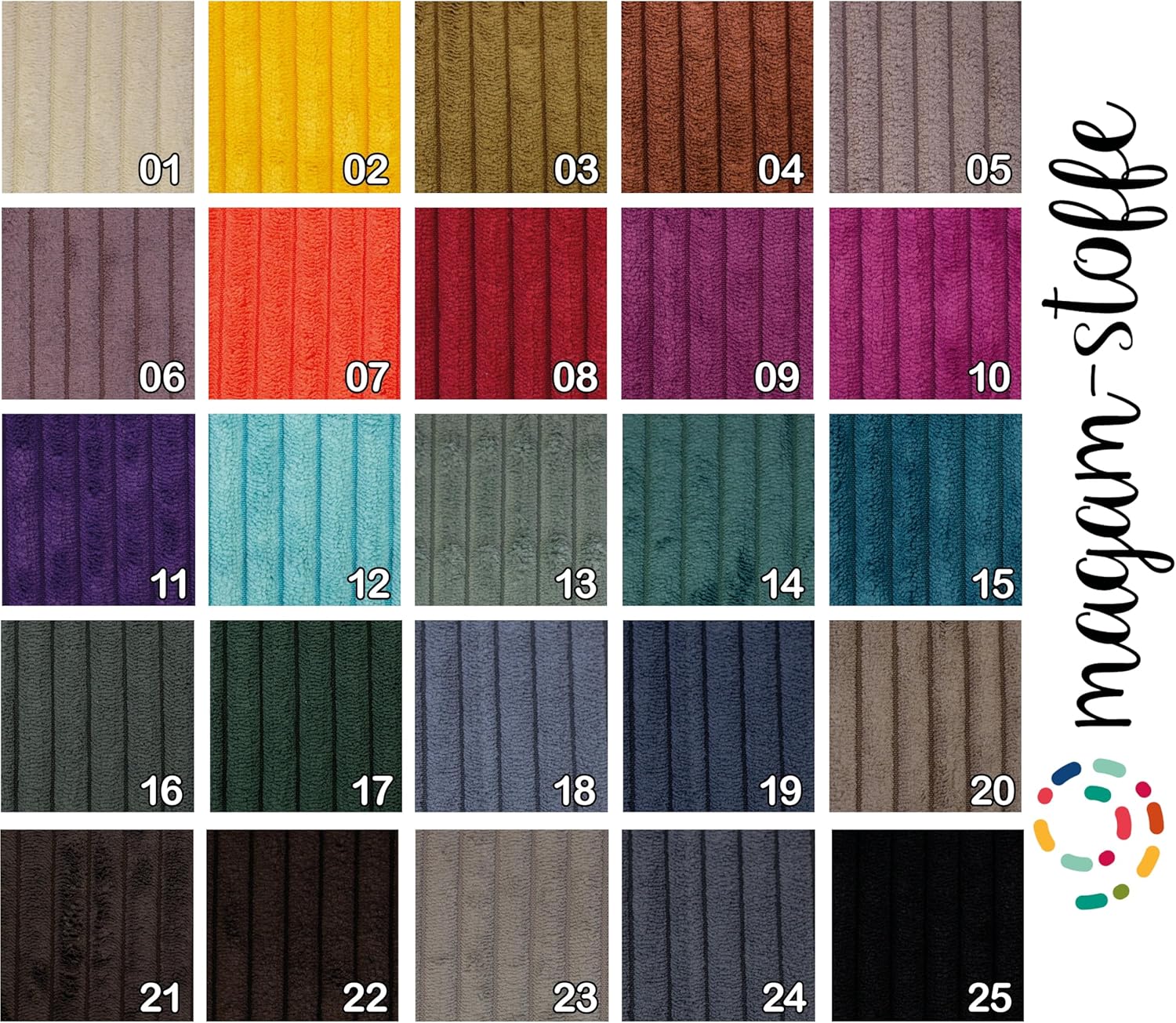 MAGAM-Stoffe Wien Samtcord Deko Polster Taschen Kleidung Breitcord Meterware ab 50cm (15. Petrol dunkel)