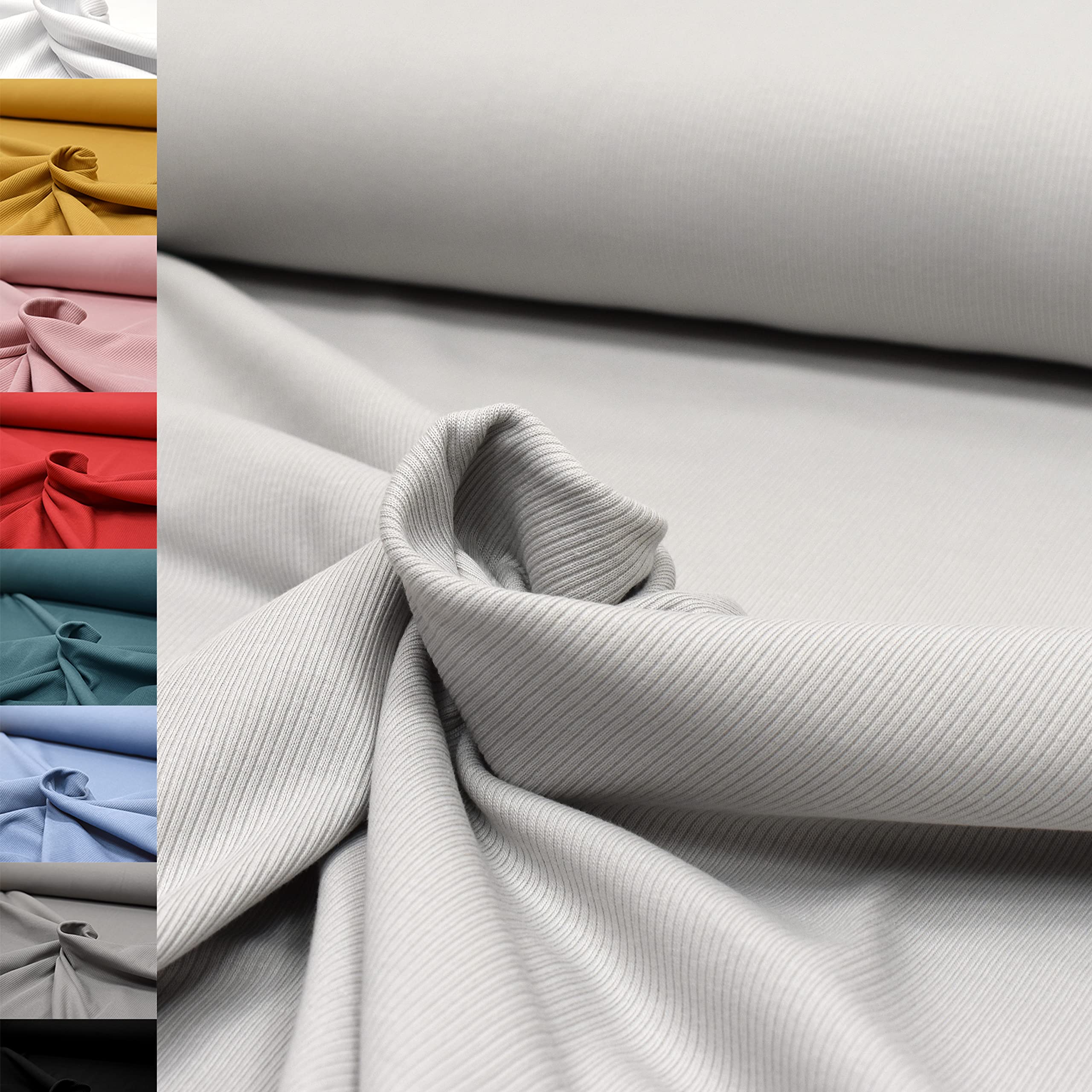 MAGAM-Stoffe Matteo Rippen Jersey Mode Stoff Meterware 50cm (Fiona Blümchen lila)