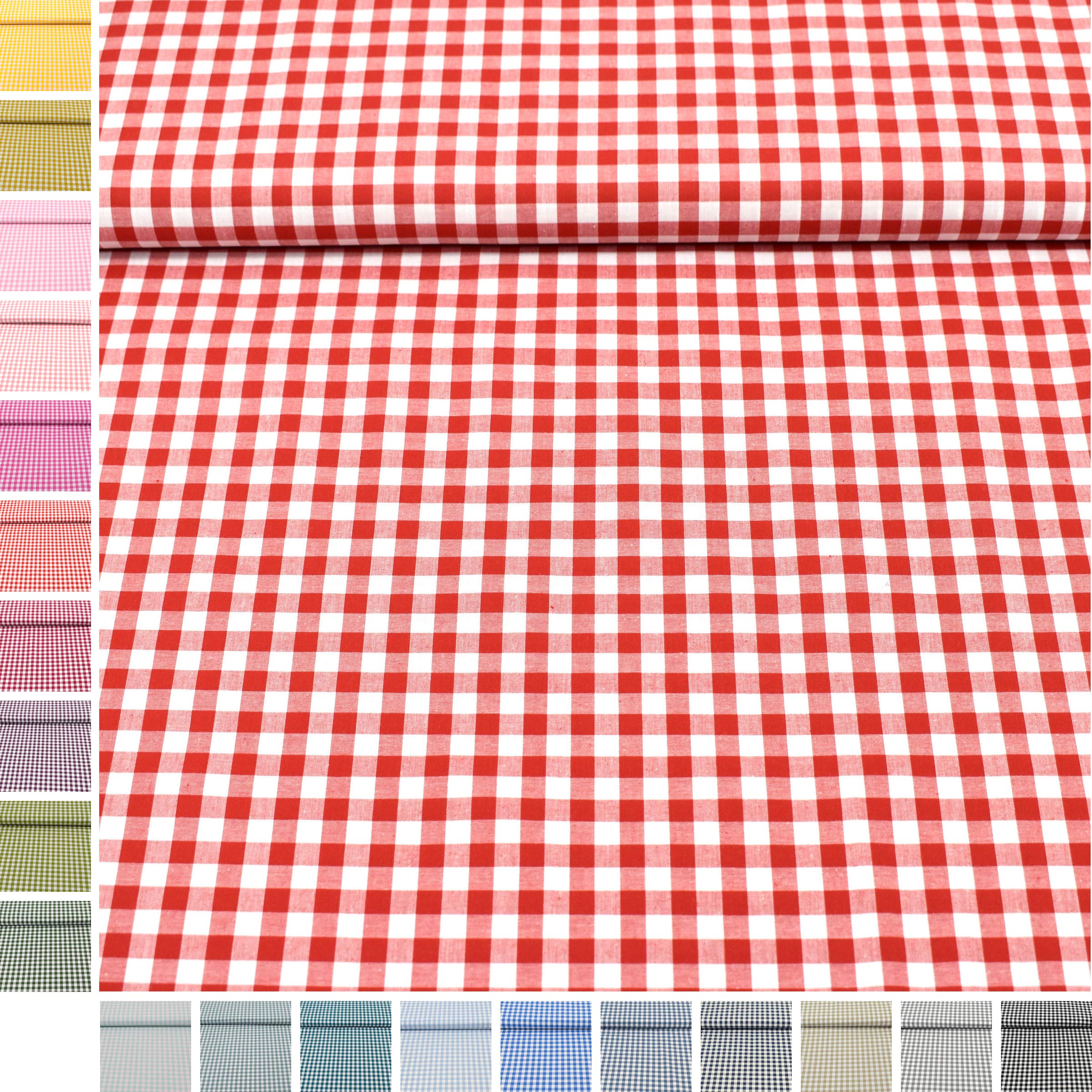 MAGAM-Stoffe Mona Vichy-Karo groß Baumwollstoff Oeko-Tex Meterware 50cm (20. Schwarz)