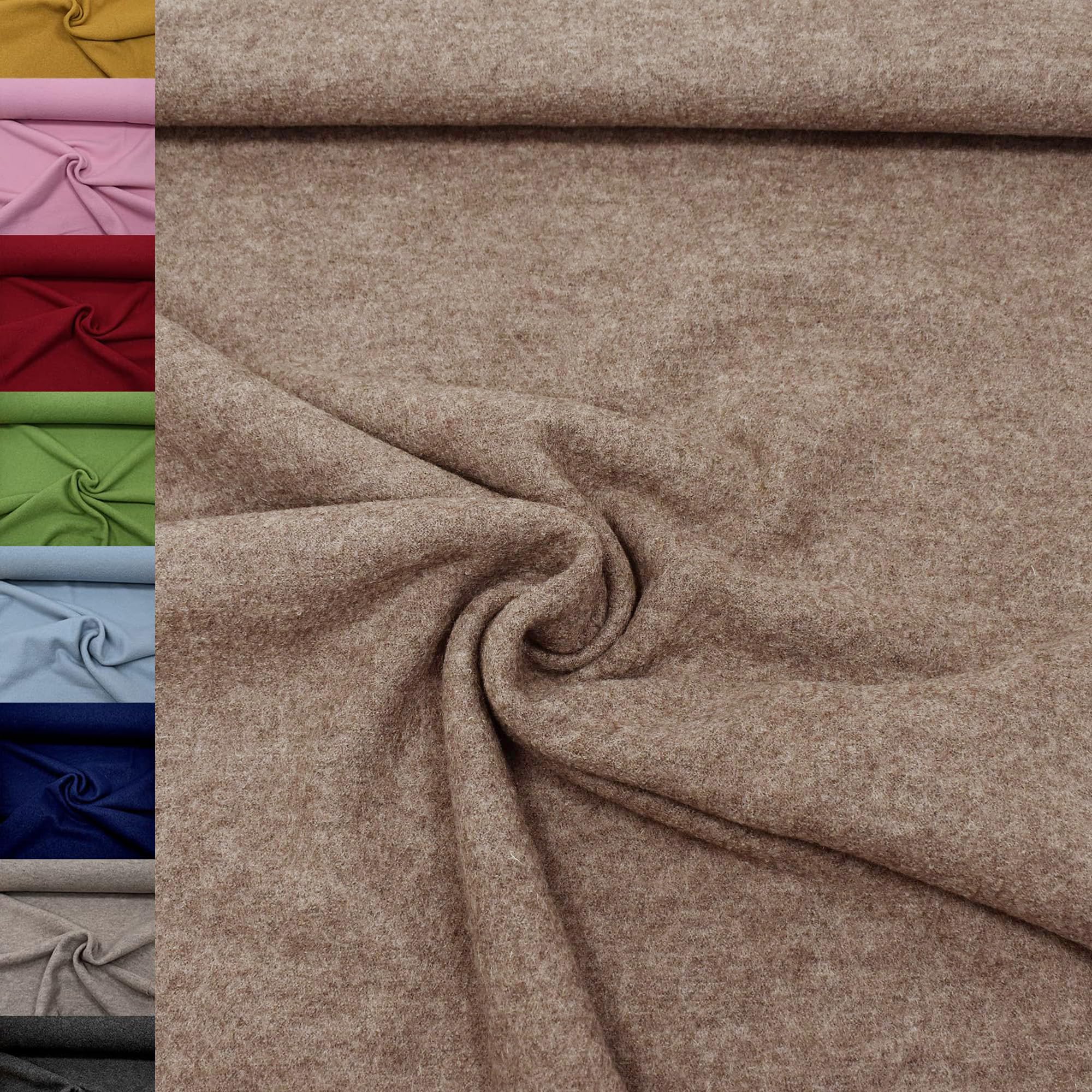 MAGAM-Stoffe Walkloden Wollstoff 100% reine Schurwolle Meterware 50cm (11. Grün)