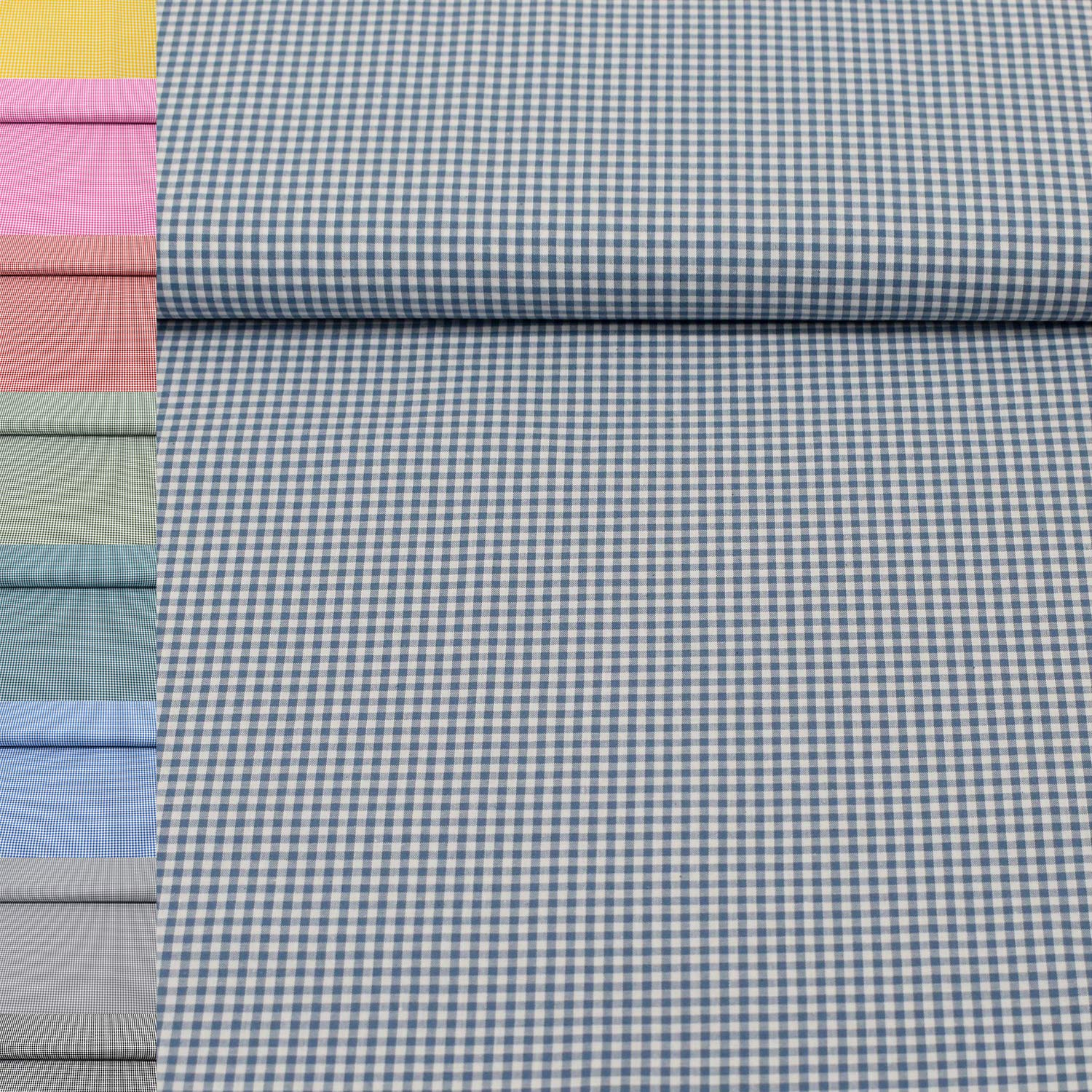 MAGAM-Stoffe Mona Vichy-Karo klein Baumwollstoff Oeko-Tex Meterware 50cm (20. Schwarz)