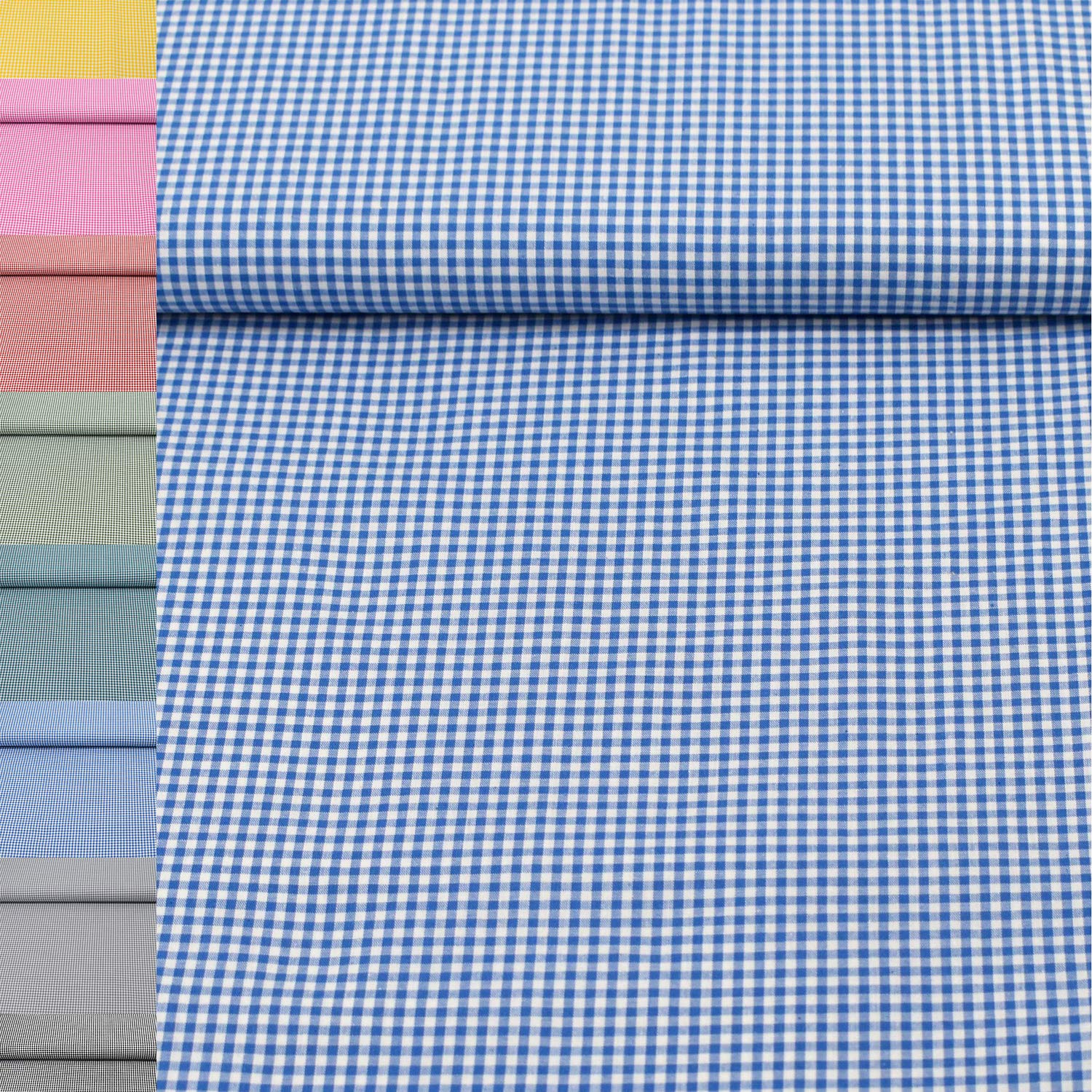 MAGAM-Stoffe Mona Vichy-Karo klein Baumwollstoff Oeko-Tex Meterware 50cm (20. Schwarz)