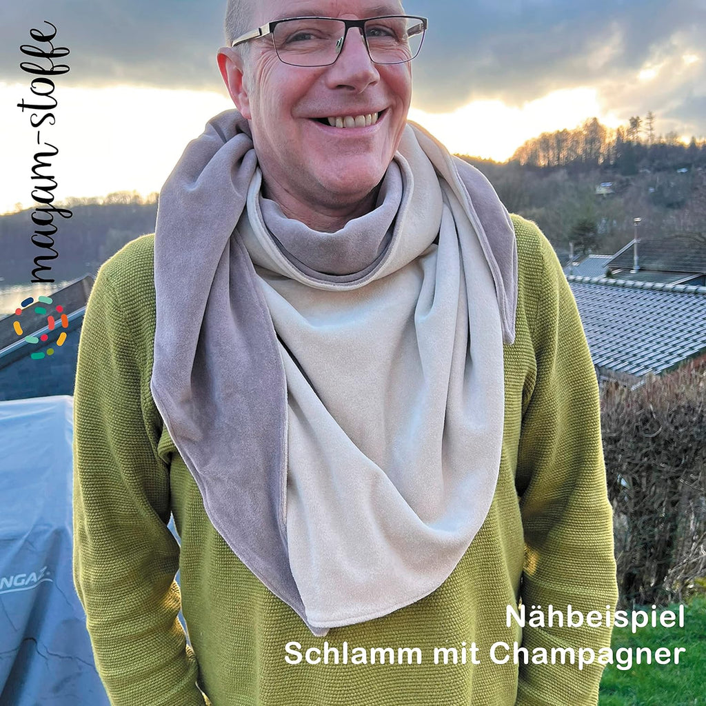 MAGAM-Stoffe Stella Nicki Stoff uni Oeko-Tex Meterware 50cm (32. Schwarz)