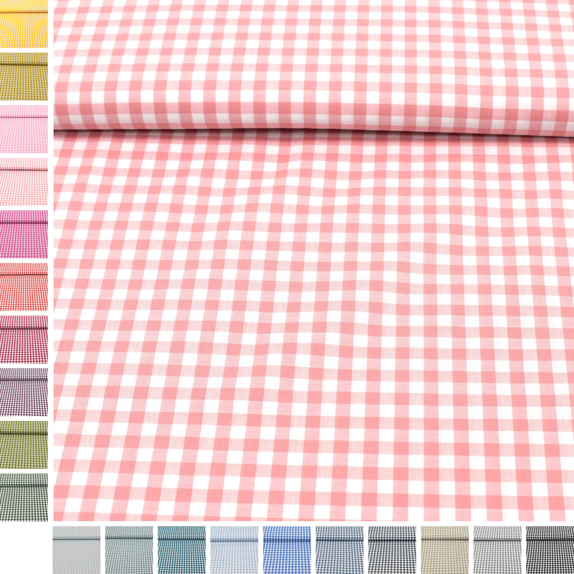 MAGAM-Stoffe Mona Vichy-Karo groß Baumwollstoff Oeko-Tex Meterware 50cm (20. Schwarz)