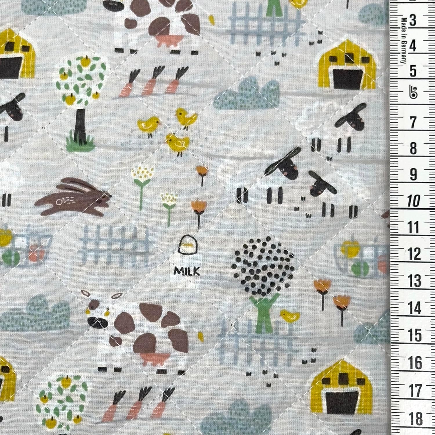 MAGAM-Stoffe Alma Steppstoff Baumwollstoff Oeko-Tex Meterware 50cm (Bauernhof)