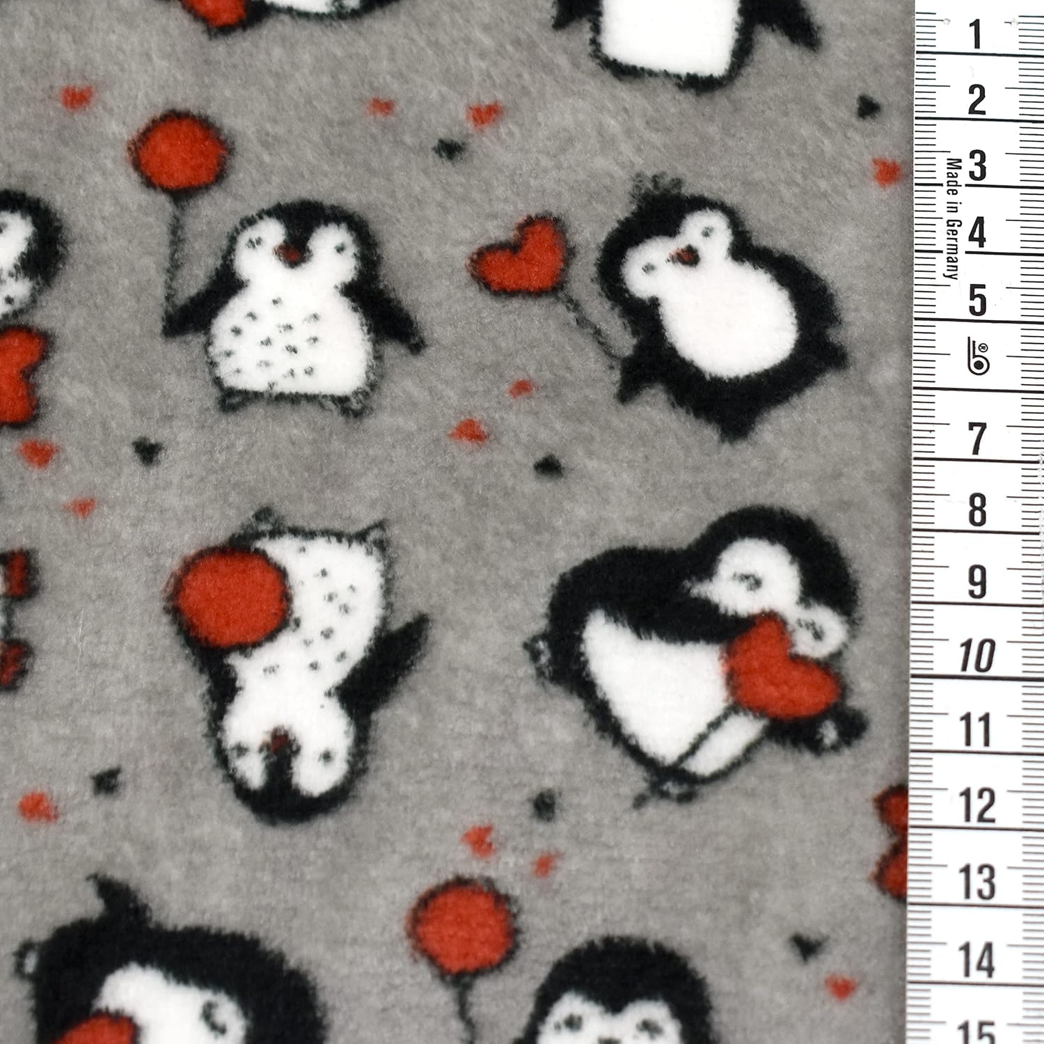 MAGAM-Stoffe Simon Pinguin Wellness Fleece Stoff Meterware 50cm