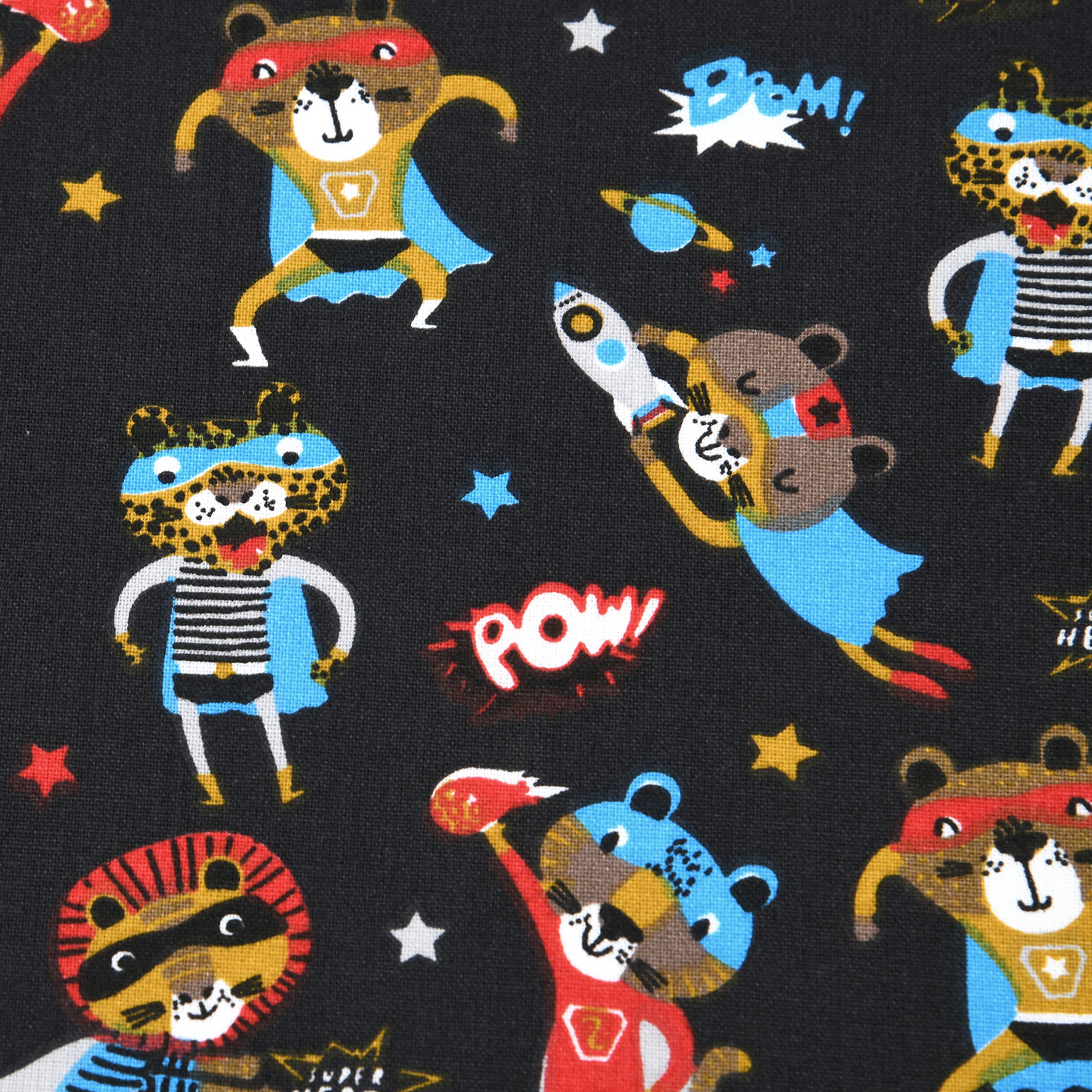 MAGAM-Stoffe Superhero Kinderstoff Oeko-Tex Meterware 50cm (Jersey blau)