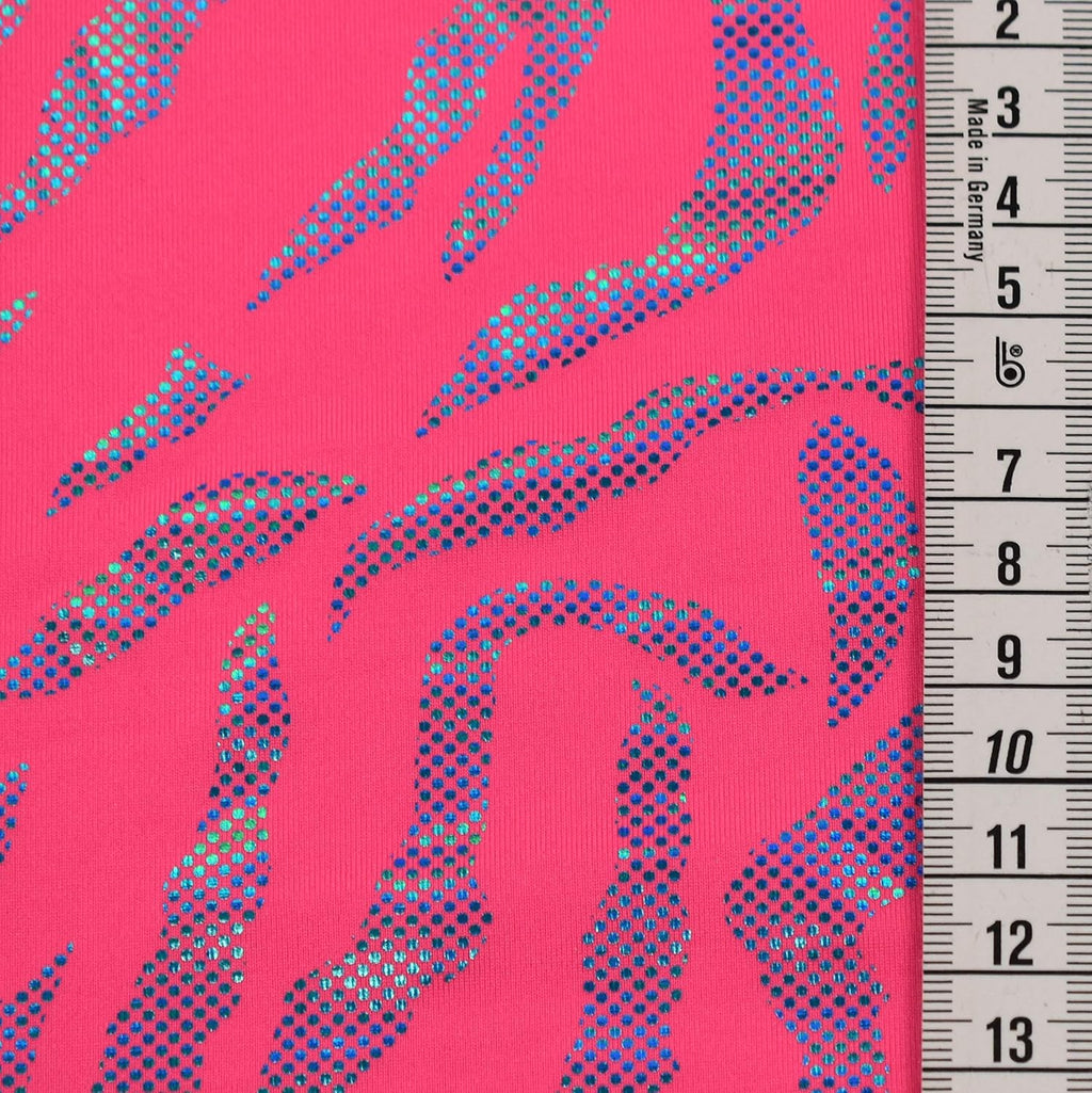 MAGAM-Stoffe Alice Hippie Retro Vintage Halloween Stoff Meterware 50cm (3. Soul (Folienjersey pink))