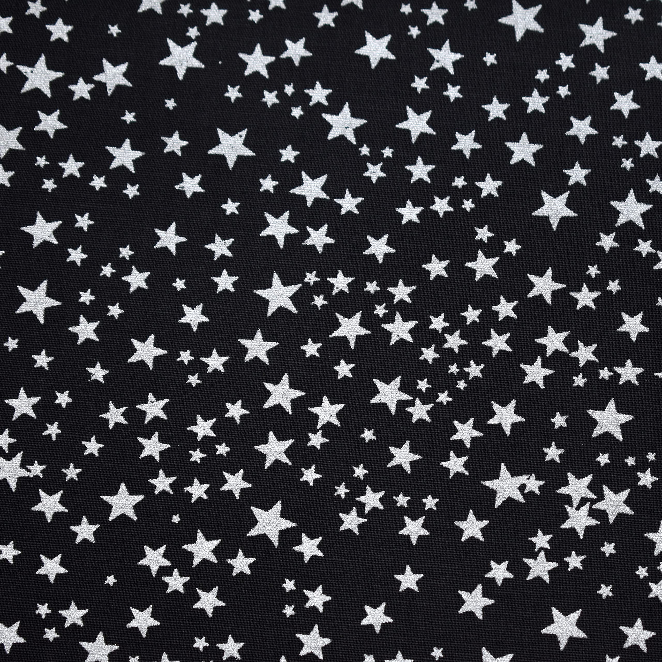 MAGAM-Stoffe Winter Season Baumwollstoff Weihnachten Oeko-Tex Meterware 50cm (Christbaumkugeln schwarz gold)