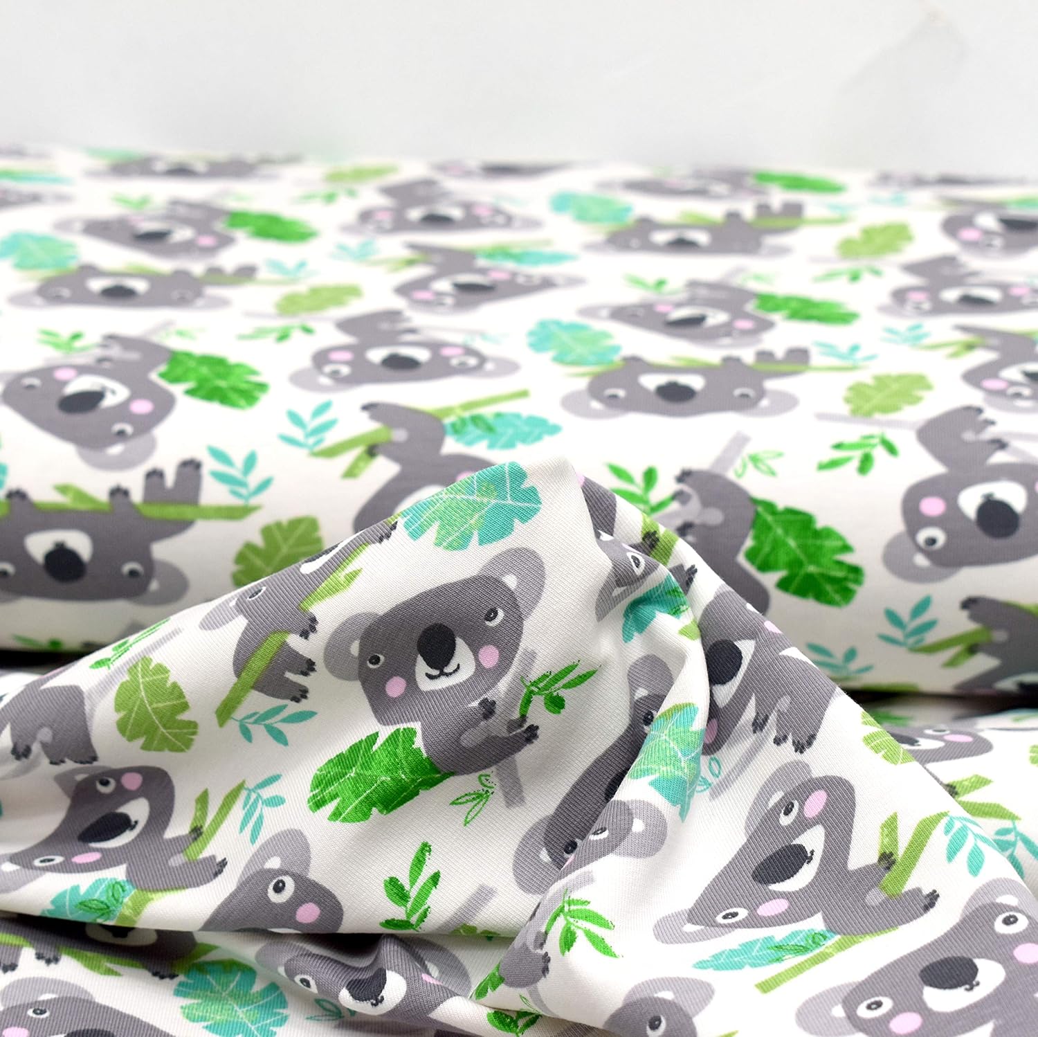 MAGAM-Stoffe Eukalyptus Koala Jersey Stoff Oeko-Tex Meterware 50cm