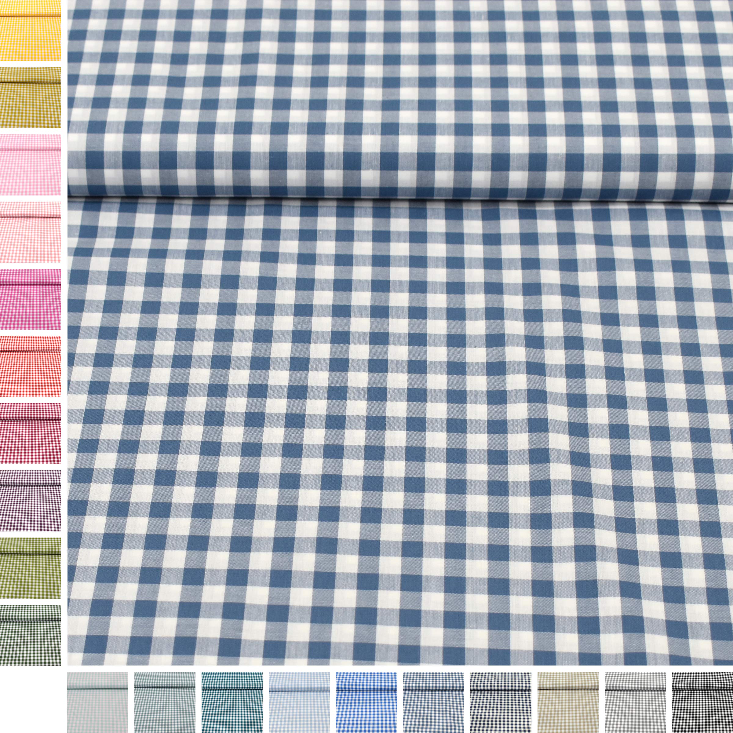 MAGAM-Stoffe Mona Vichy-Karo groß Baumwollstoff Oeko-Tex Meterware 50cm (20. Schwarz)