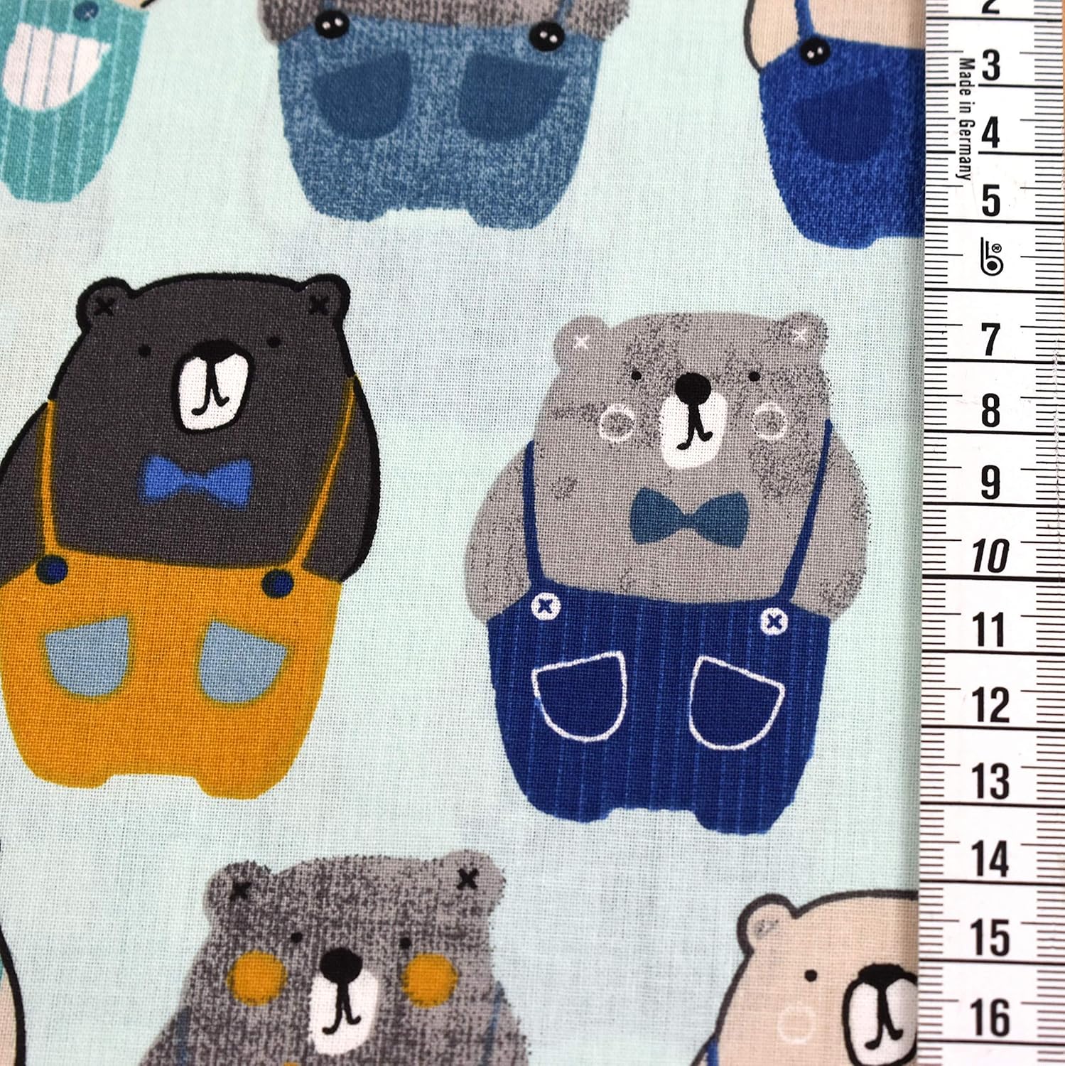 MAGAM-Stoffe Peter der Bär Kinder Baumwollstoff aus Frankreich OEKO-TEX Meterware ab 50cm