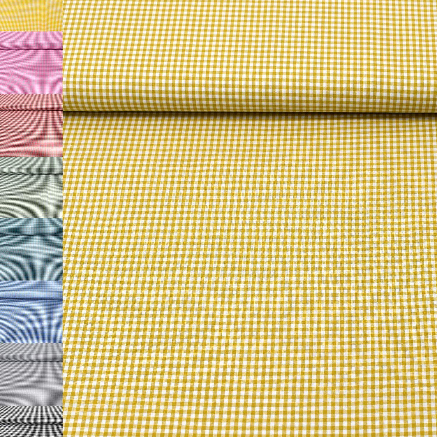 MAGAM-Stoffe Mona Vichy-Karo klein Baumwollstoff Oeko-Tex Meterware 50cm (20. Schwarz)