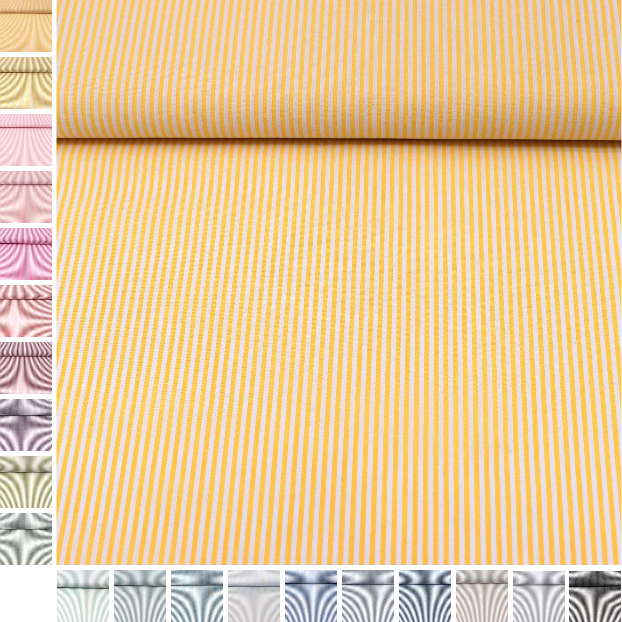 MAGAM-Stoffe Mona Streifen Kinder Baumwollstoff Oeko-Tex Meterware 50cm (20. Schwarz)