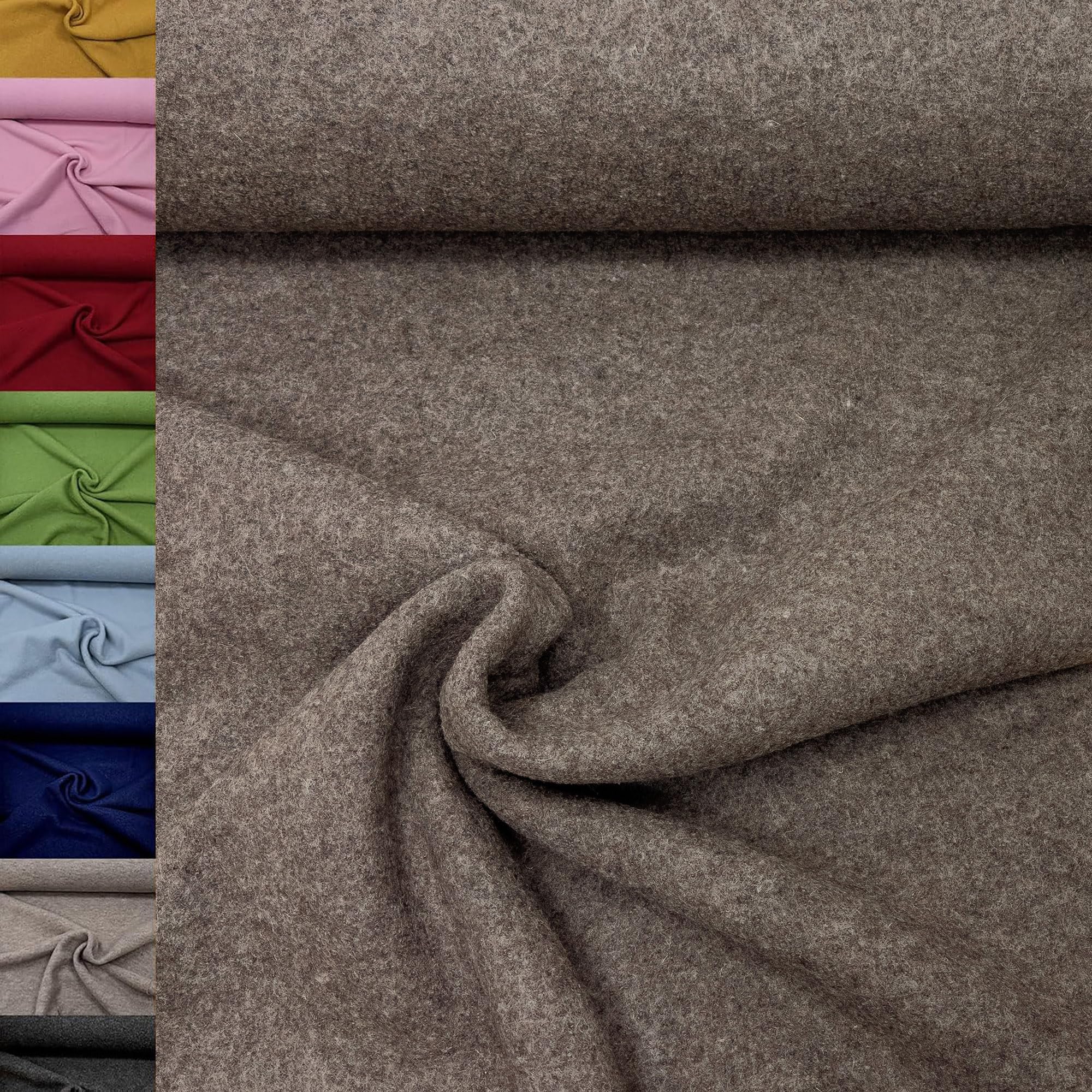 MAGAM-Stoffe Walkloden Wollstoff 100% reine Schurwolle Meterware 50cm (11. Grün)